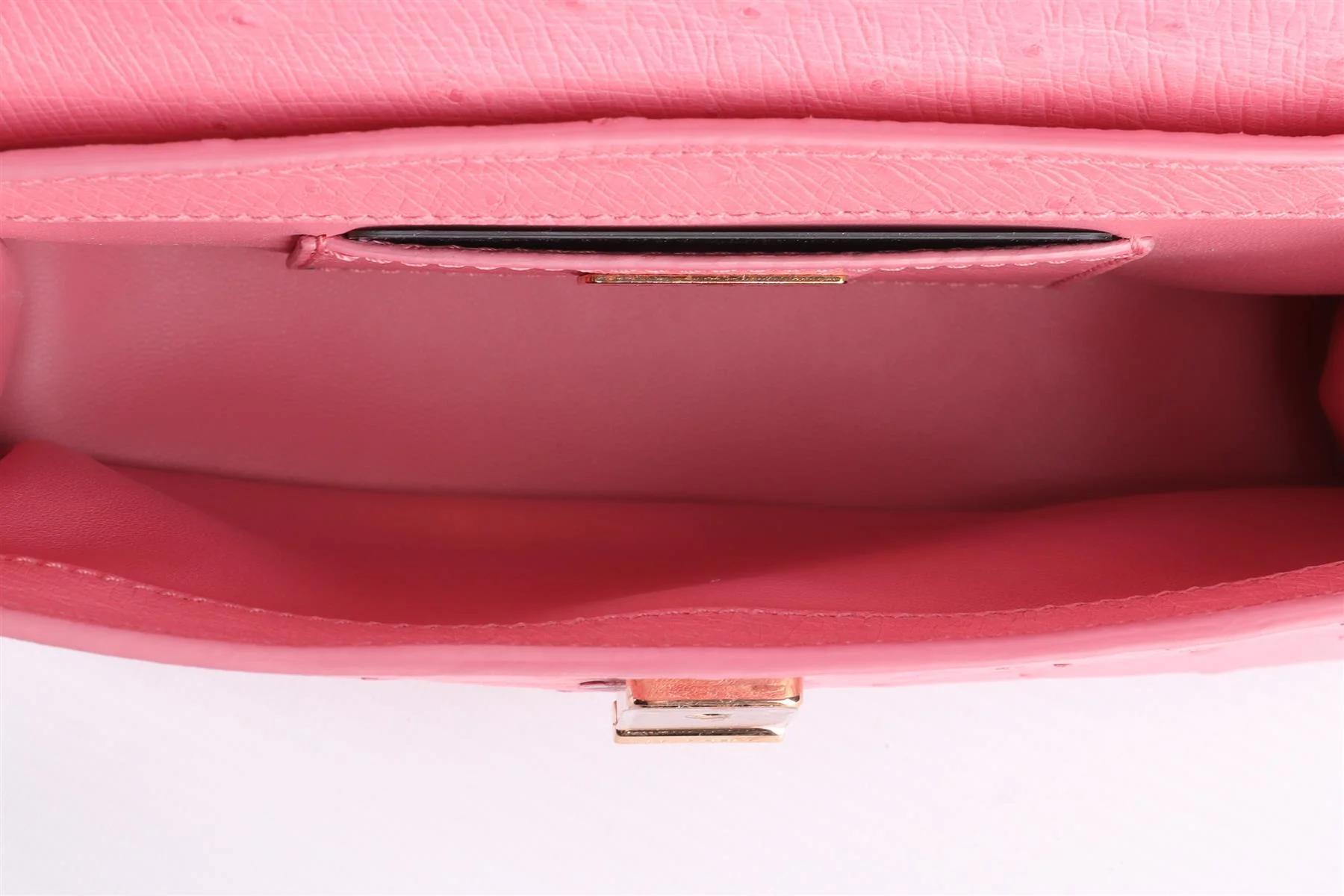 ANALEENA PINK OSTRICH LEATHER CLUTCH - Image 12