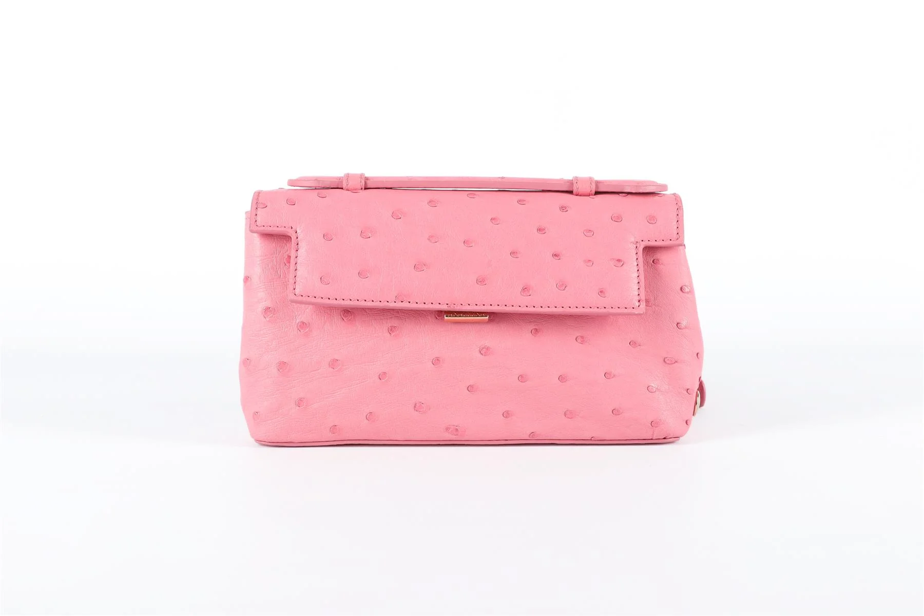 ANALEENA PINK OSTRICH LEATHER CLUTCH - Image 2