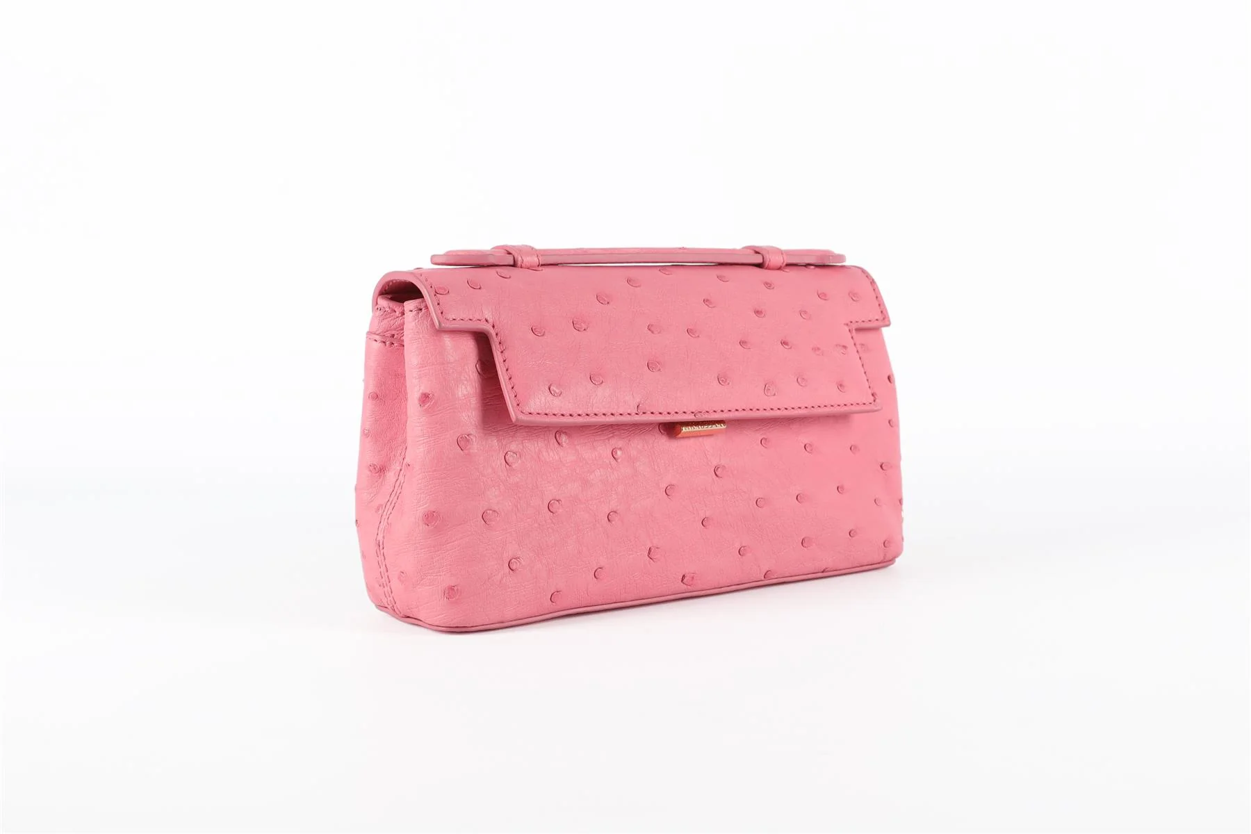 ANALEENA PINK OSTRICH LEATHER CLUTCH - Image 4