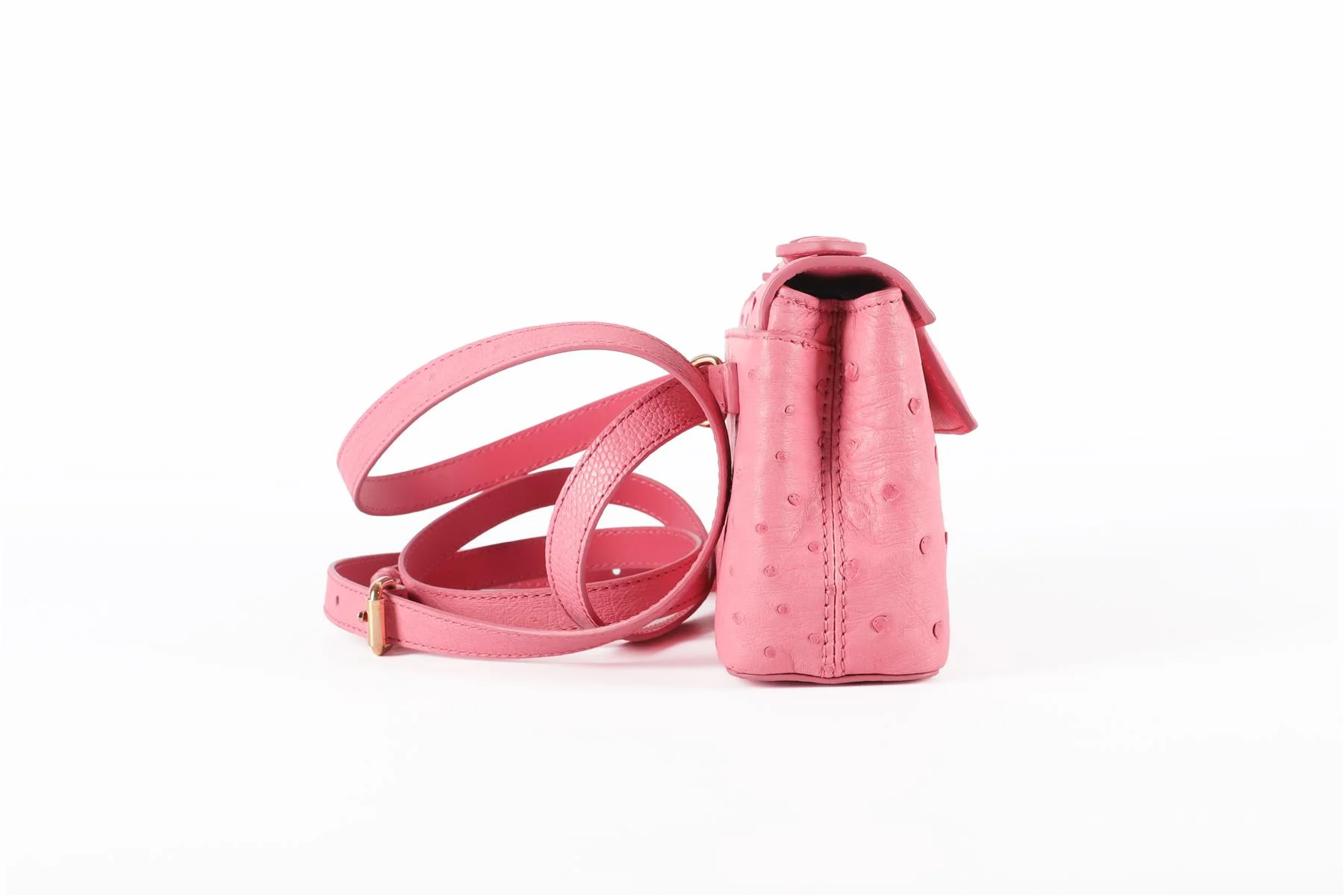 ANALEENA PINK OSTRICH LEATHER CLUTCH - Image 5