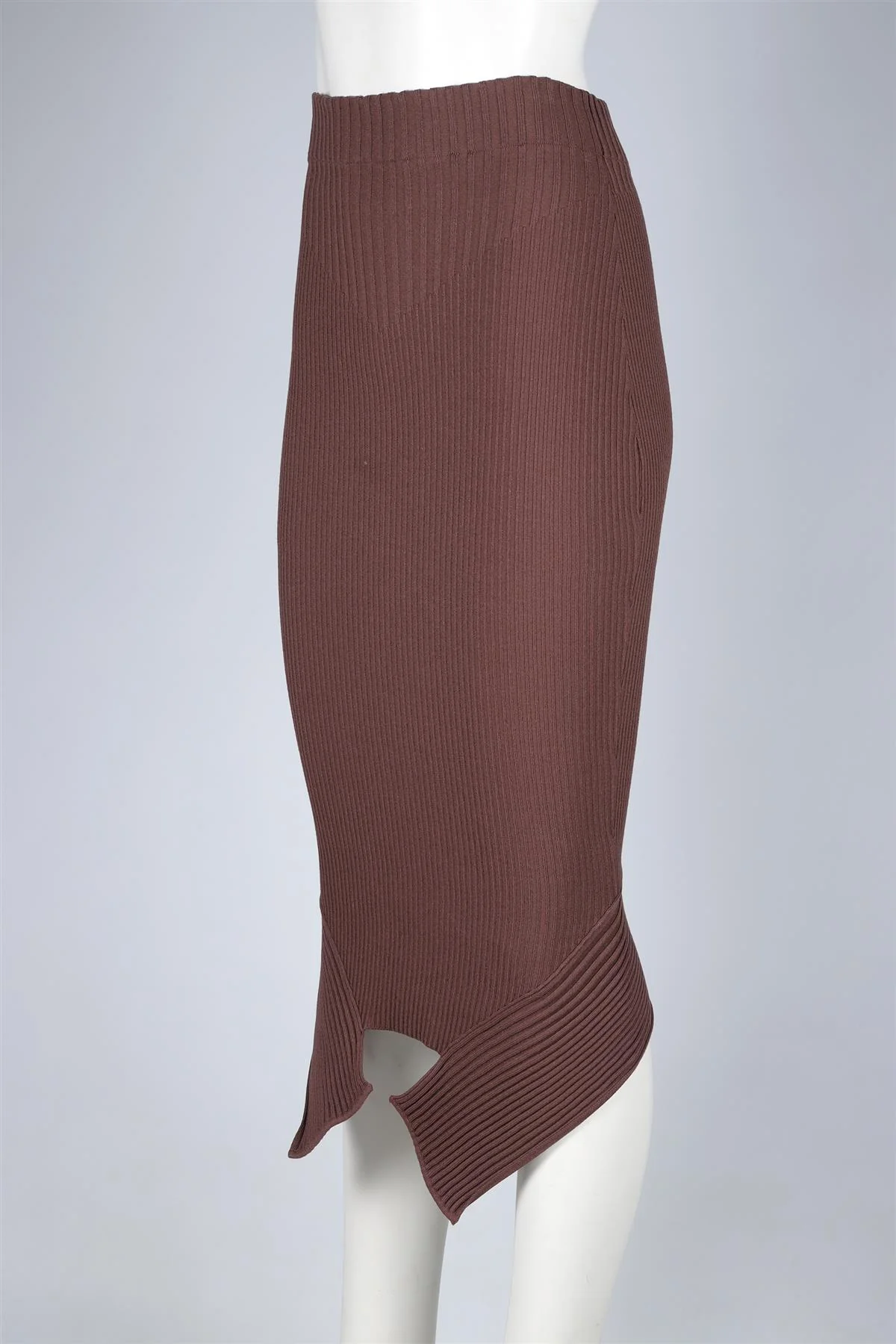ANDREA ADAMO BROWN KNIT MIDI SKIRT XSMALL - Image 3