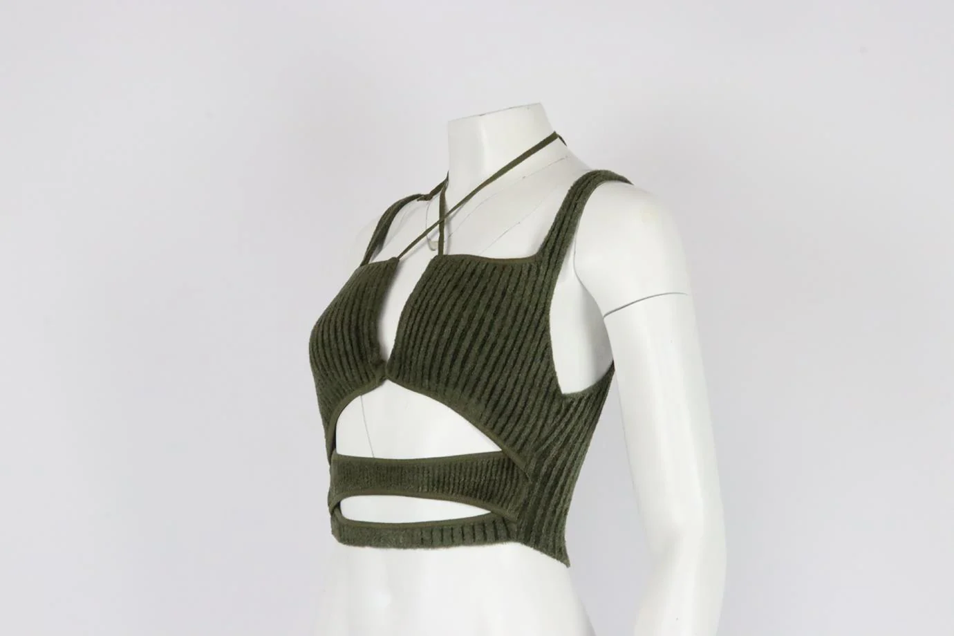 ANDREADAMO CROPPED CUTOUT RIBBED KNIT TOP SMALL - Image 3