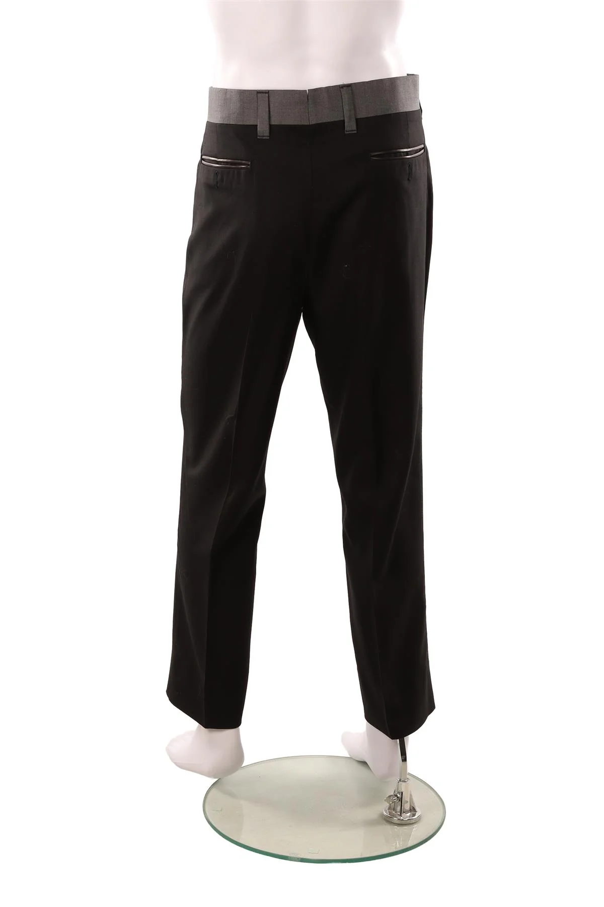 ANGELO GALASSO BLACK MEN'S COTTON STRAIGHT LEG PANTS IT 54 UK/US 38 - Image 4