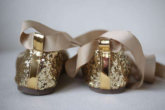 ANGEL'S FACE GIRLS GOLD GLITTER BALLERINA SHOES EU 29 UK 11 - Image 3