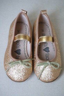 ANGEL'S FACE GIRLS GOLD GLITTER SHOES EU 24 UK 7 - Image 4