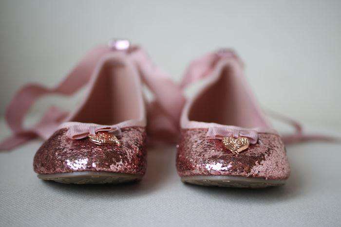 ANGEL'S FACE GIRLS PINK GLITTER BALLERINA SHOES EU 29 UK 11 - Image 3