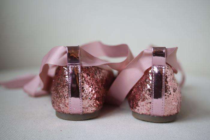 ANGEL'S FACE GIRLS PINK GLITTER BALLERINA SHOES EU 29 UK 11 - Image 4