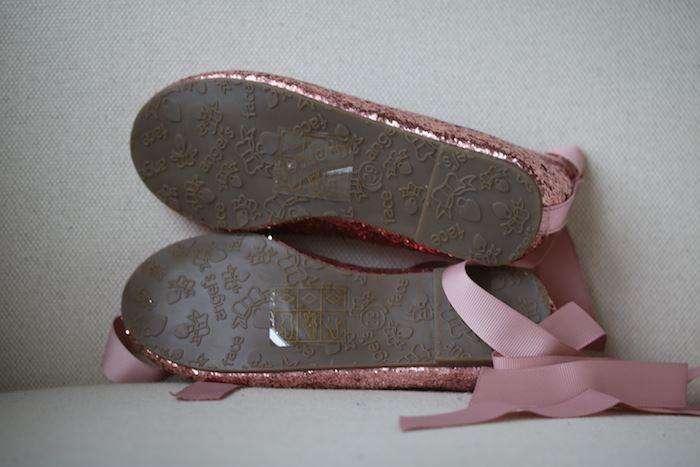 ANGEL'S FACE GIRLS PINK GLITTER BALLERINA SHOES EU 29 UK 11 - Image 5