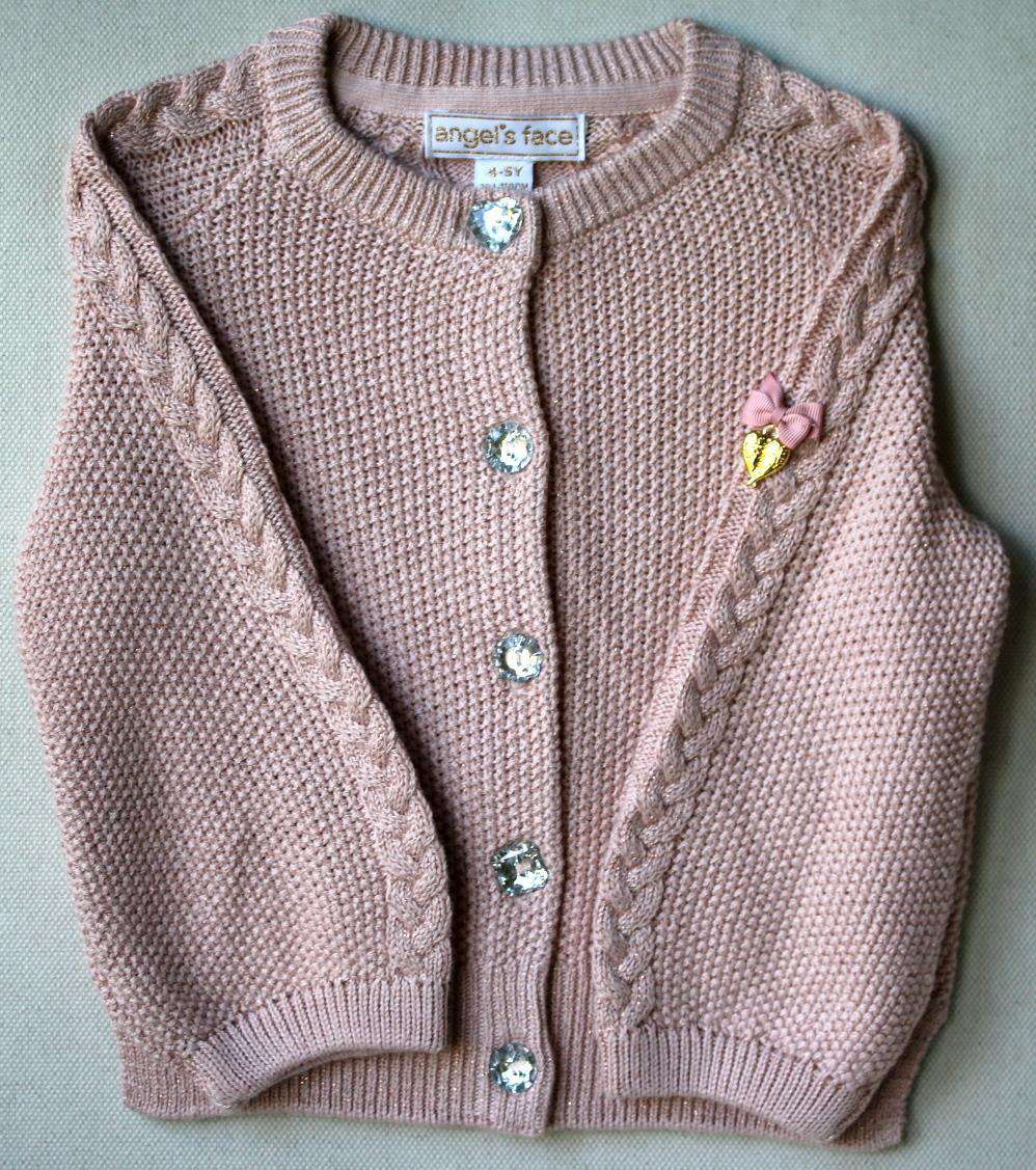 ANGEL'S FACE KIDS GIRLS KNITTED CARDIGAN 4-5 YEARS - Image 2