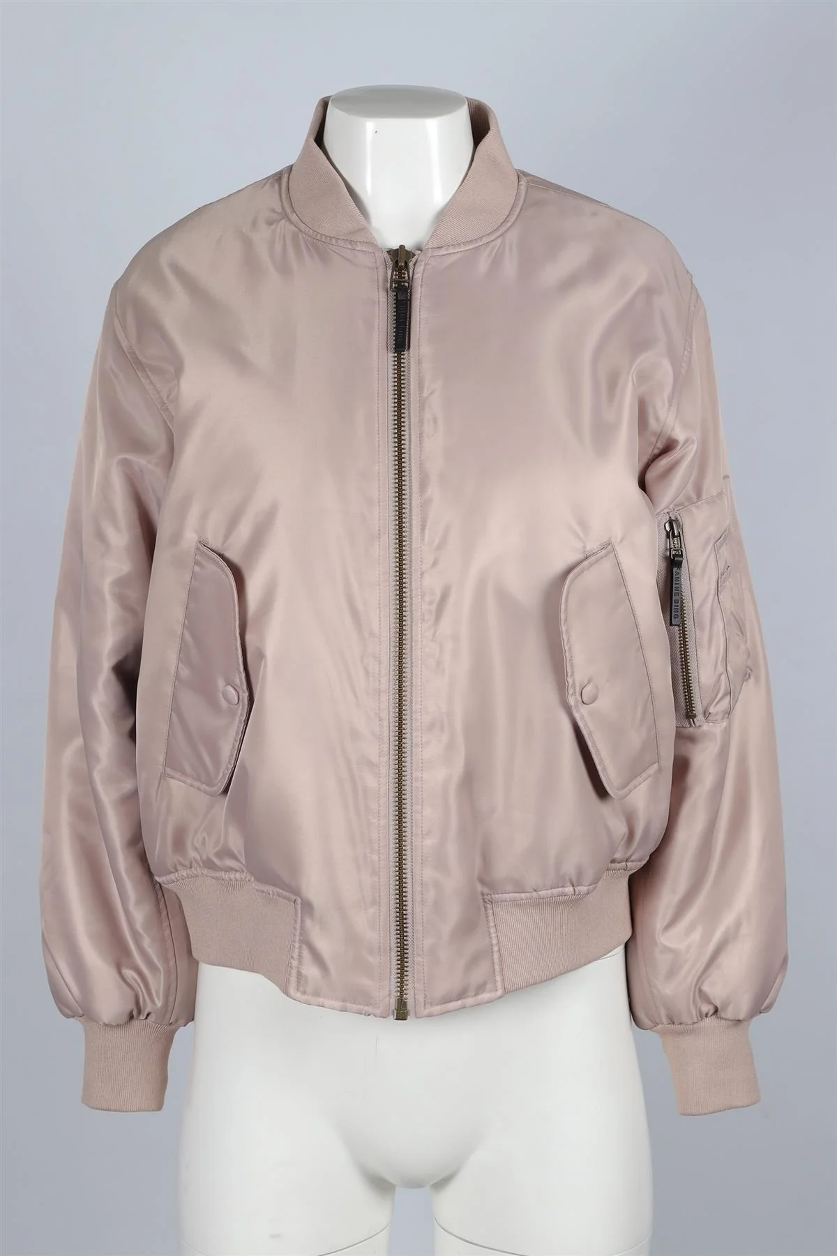 ANINE BING BEIGE SHELL BOMBER JACKET XSMALL - Image 2