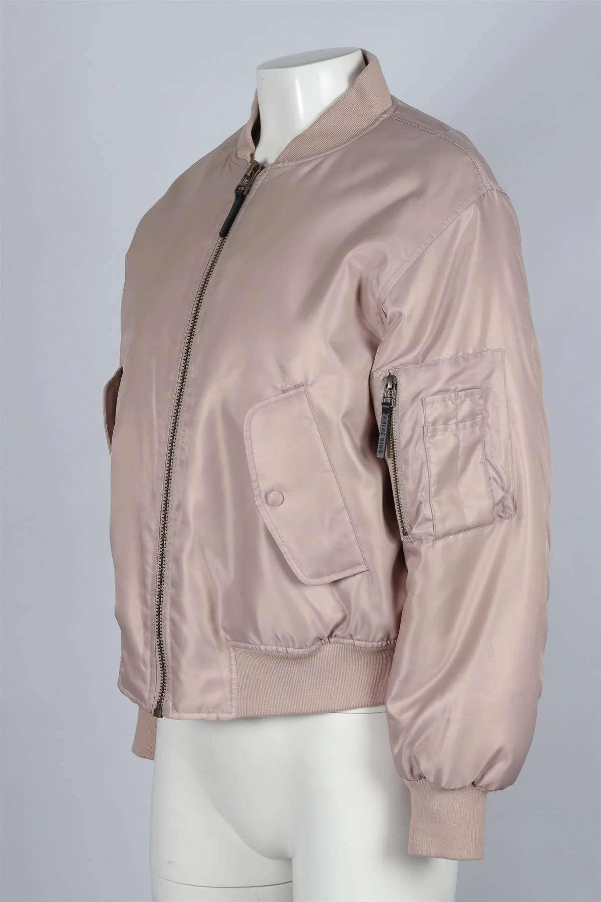 ANINE BING BEIGE SHELL BOMBER JACKET XSMALL - Image 3