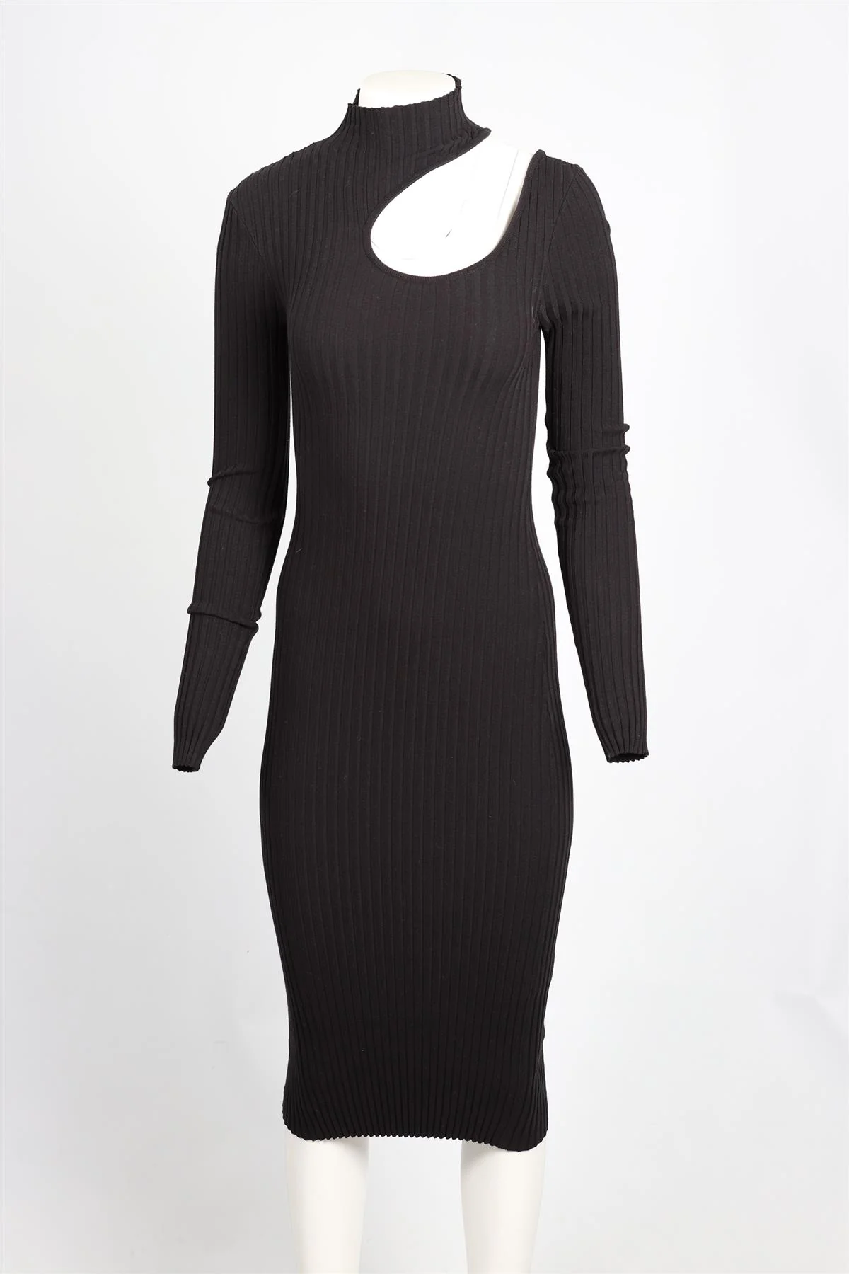 ANINE BING BLACK COTTON BLEND MIDI DRESS XSMALL - Image 2