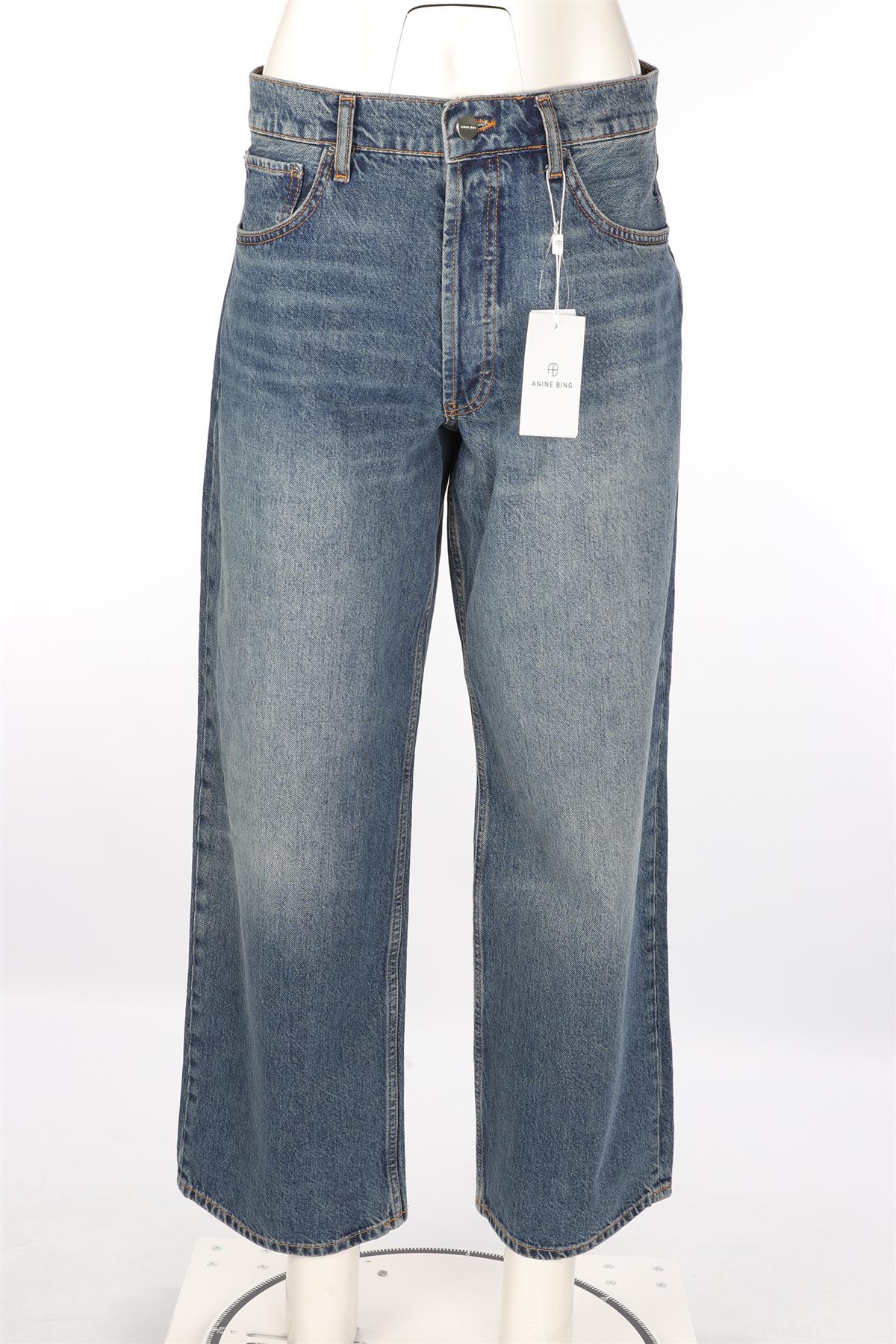 ANINE BING BLUE DENIM HIGH RISE WIDE LEG JEANS W29 UK 10-12 - Image 2