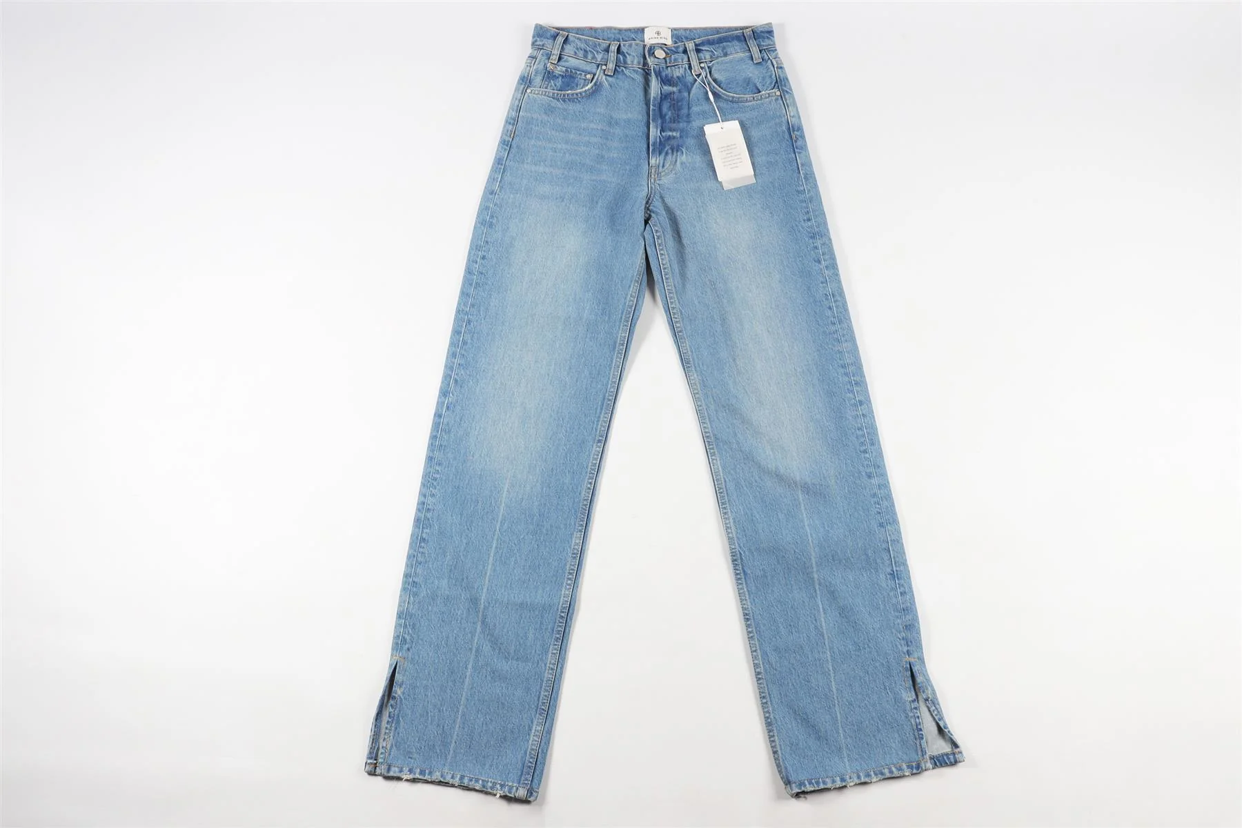 ANINE BING BLUE HIGH RISE STRAIGHT LEG JEANS W26 UK 8 - Image 2