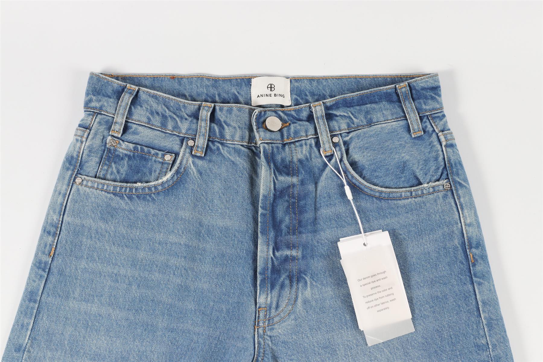 ANINE BING BLUE HIGH RISE STRAIGHT LEG JEANS W26 UK 8 - Image 3