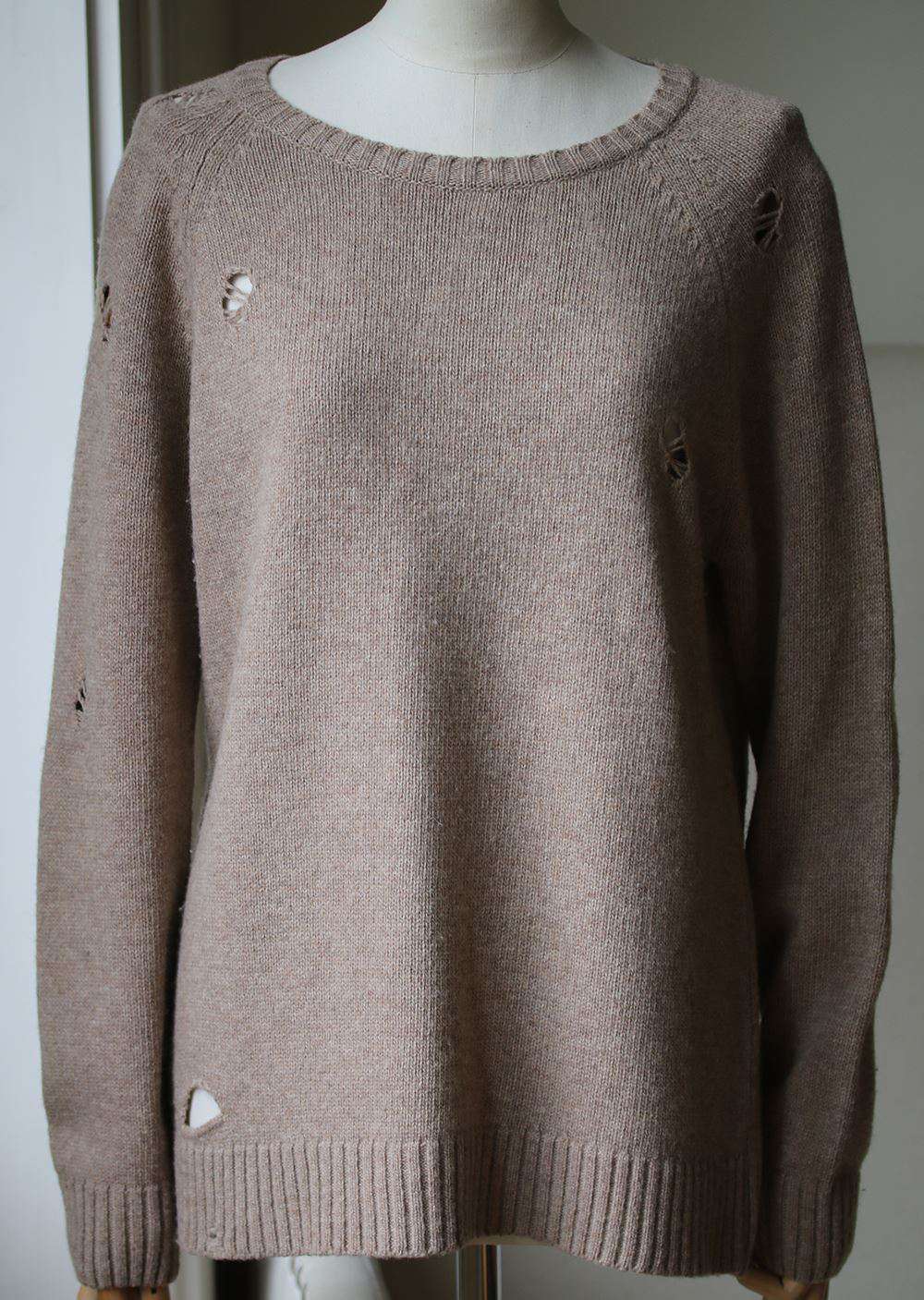 ANINE BING DISTRESSED KNIT SWEATER MEDIUM - Image 2