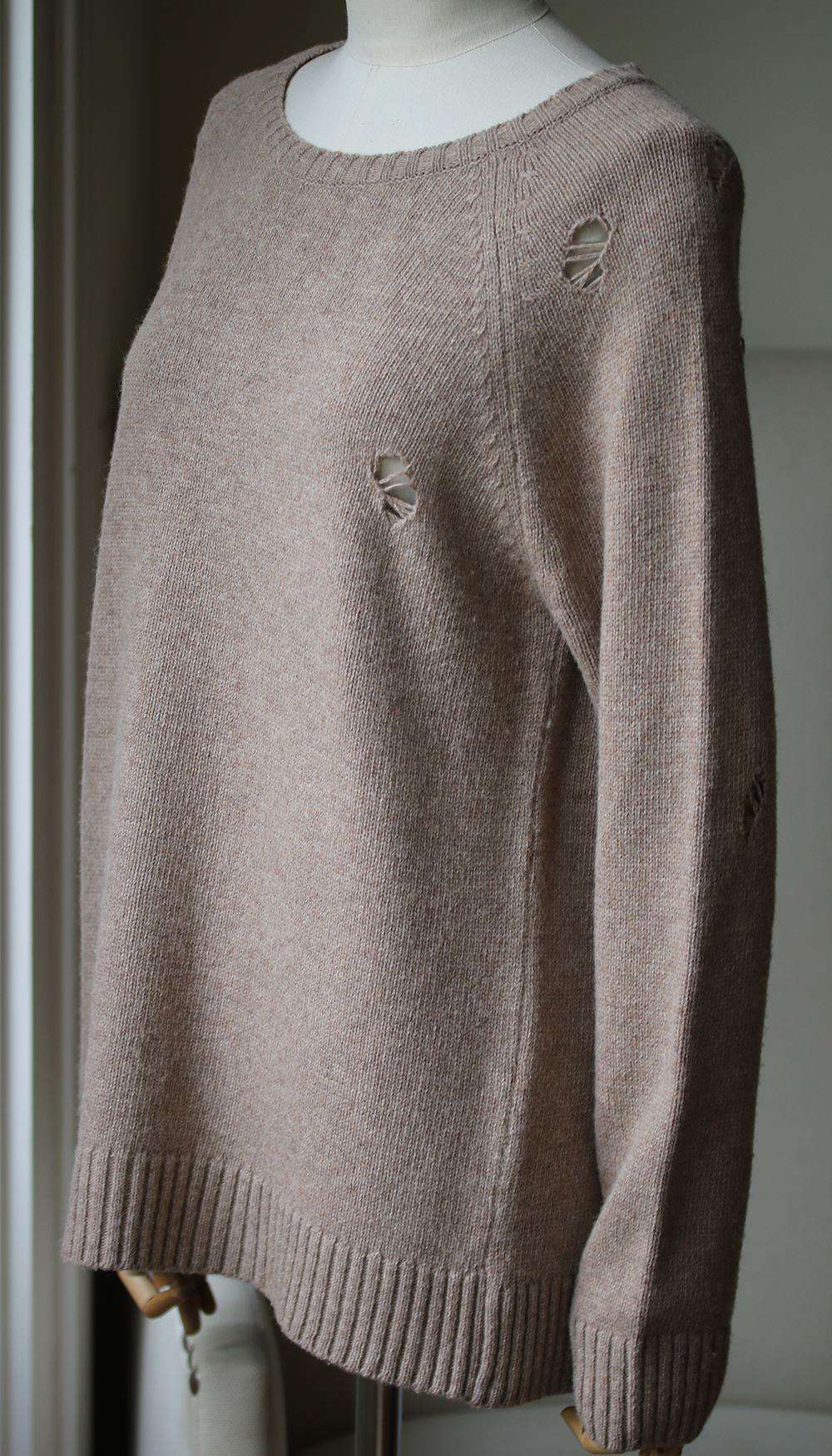 ANINE BING DISTRESSED KNIT SWEATER MEDIUM - Image 3