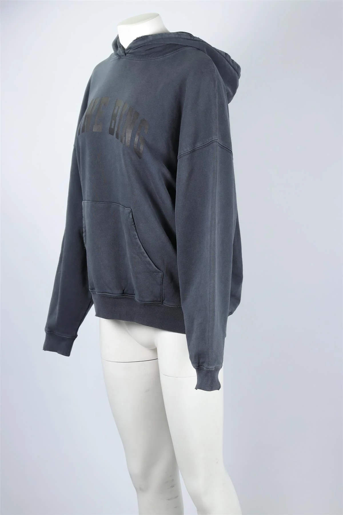 ANINE BING GREY COTTON HOODIE MEDIUM - Image 3