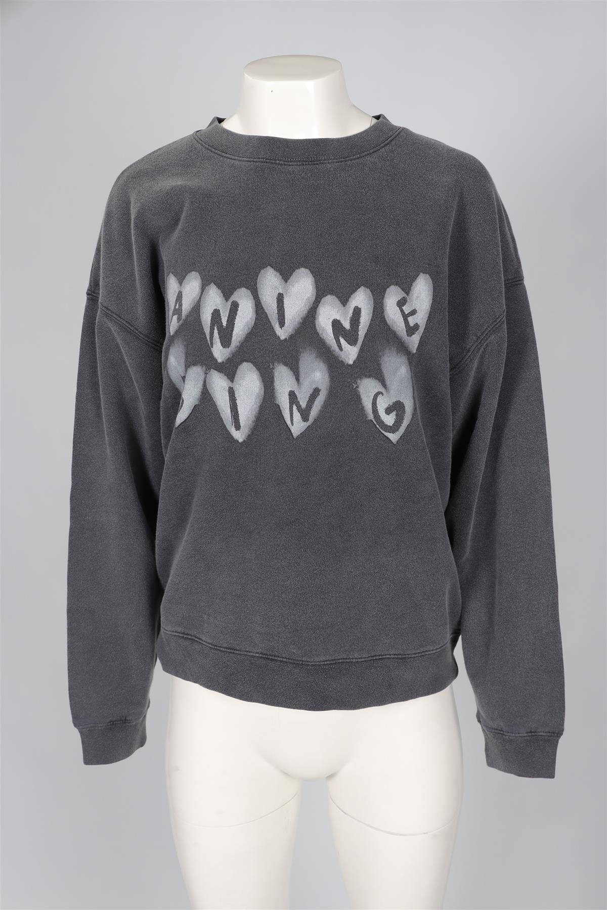 ANINE BING GREY COTTON SWEATSHIRT MEDIUM - Image 2