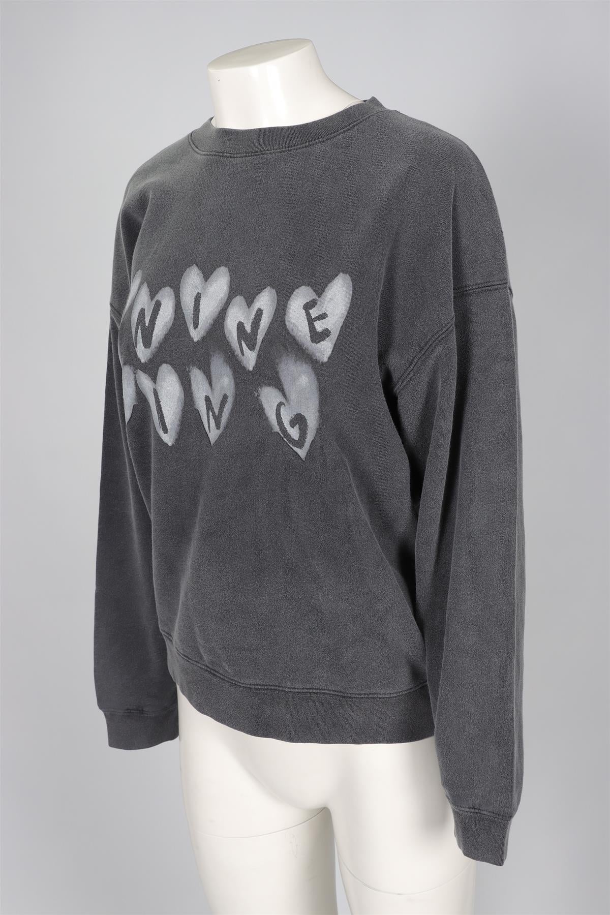 ANINE BING GREY COTTON SWEATSHIRT MEDIUM - Image 3