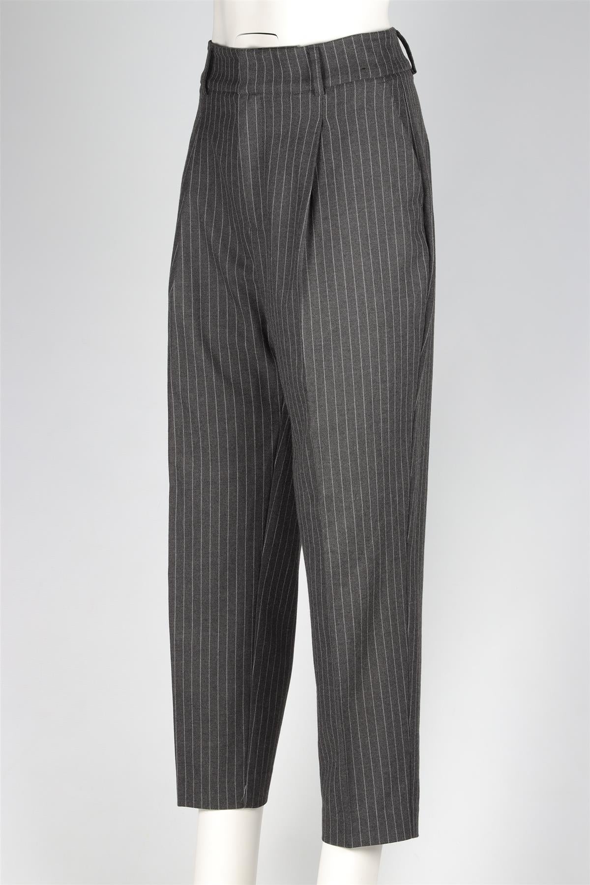 ANINE BING GREY FLANNEL STRAIGHT LEG PANTS LARGE - Image 3