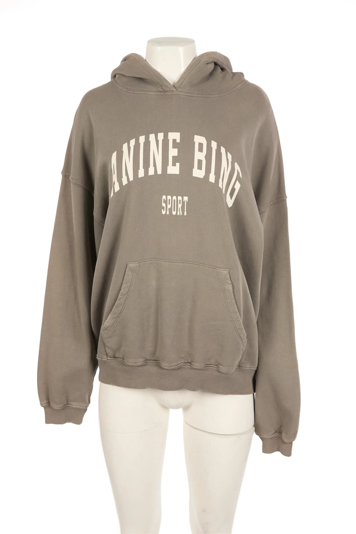ANINE BING KHAKI COTTON HOODIE SMALL - Image 2