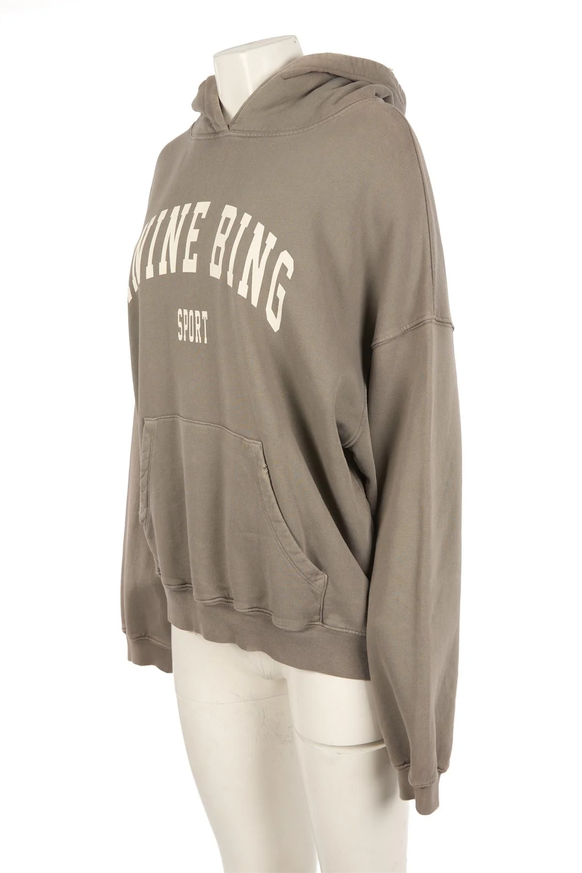 ANINE BING KHAKI COTTON HOODIE SMALL - Image 3