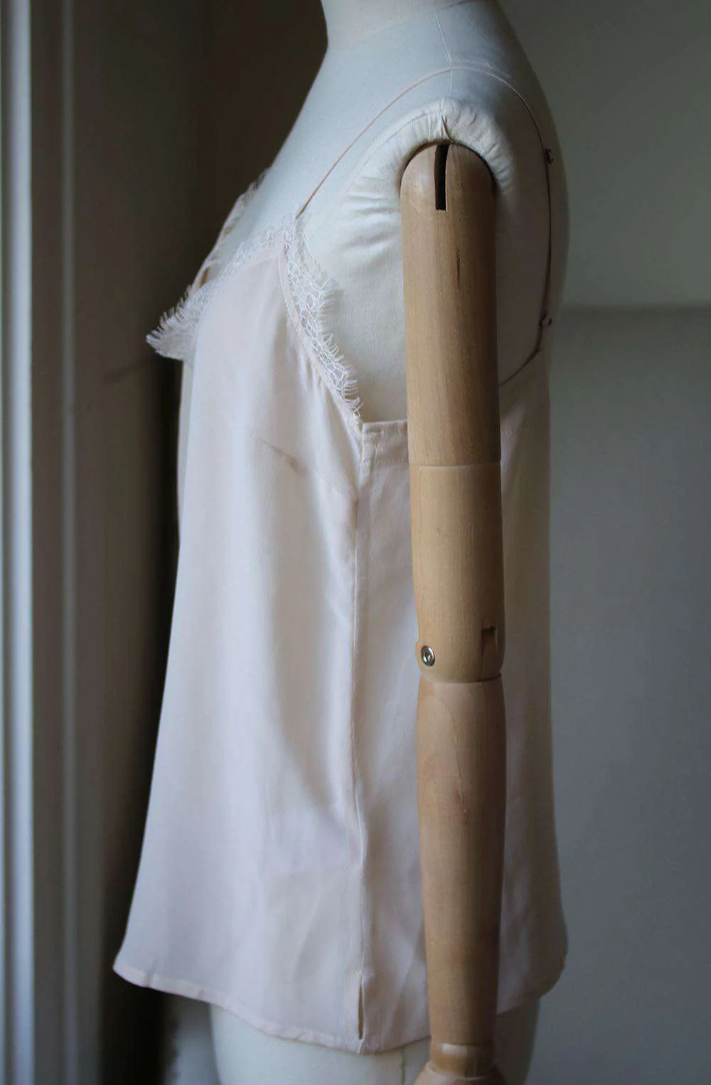 ANINE BING LACE-TRIMMED SILK CAMISOLE XSMALL - Image 4