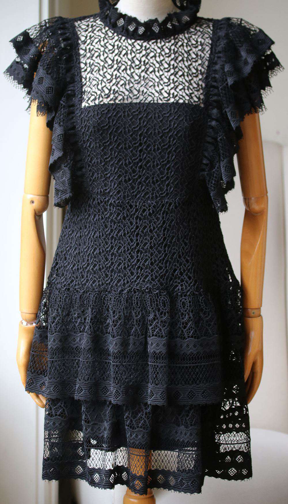 ANINE BING PENELOPE TIERED LACE DRESS MEDIUM - Image 3