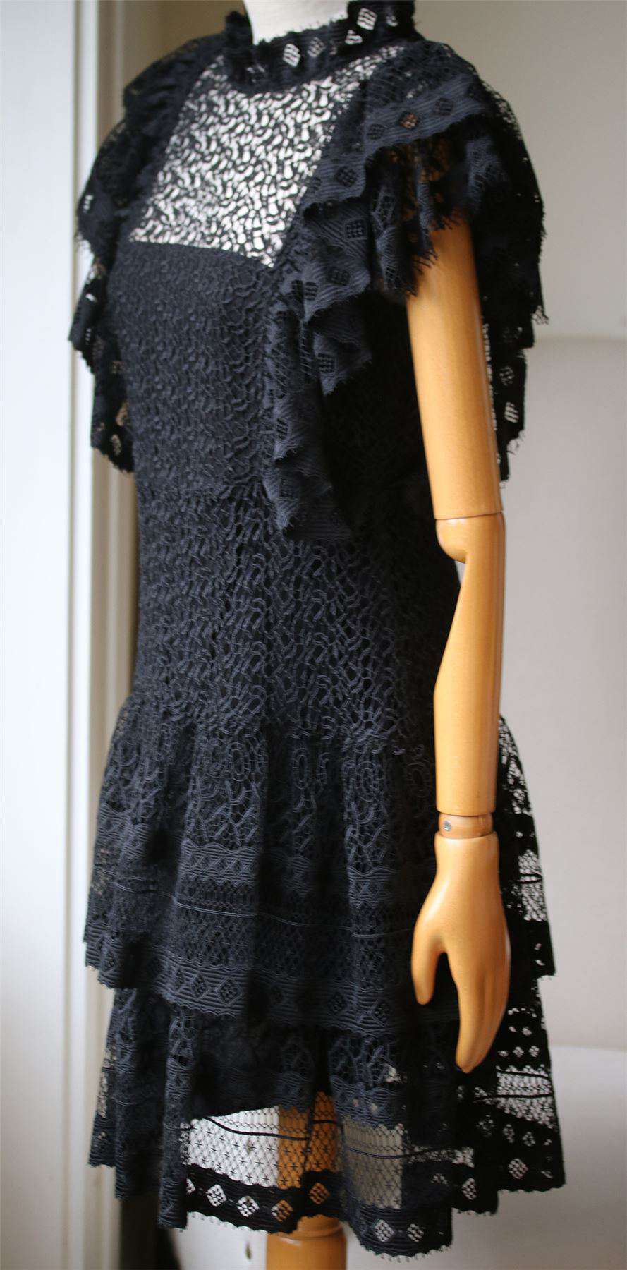 ANINE BING PENELOPE TIERED LACE DRESS MEDIUM - Image 4