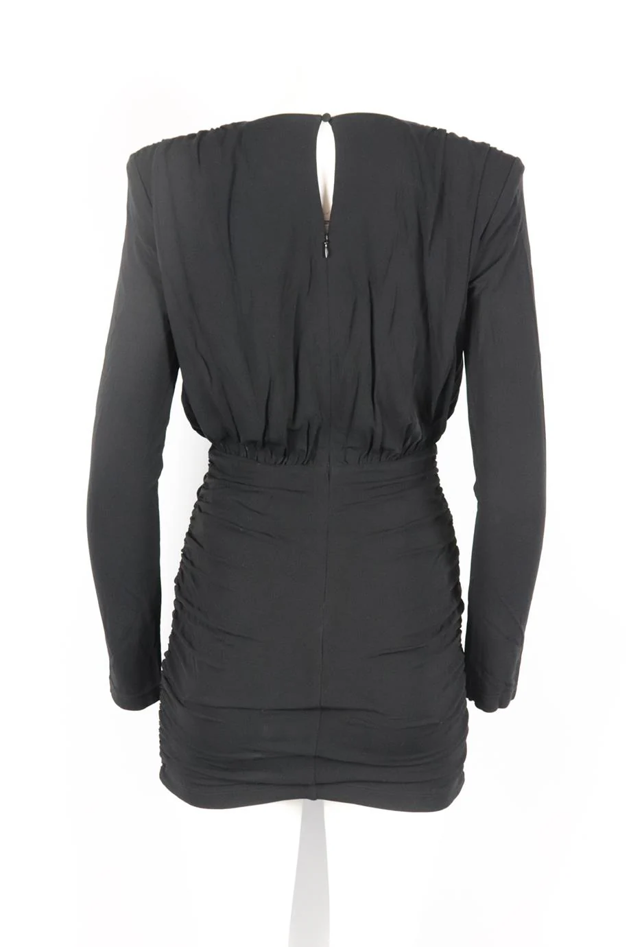 ANINE BING PLUNGING RUCHED STRETCH JERSEY MINI DRESS XSMALL - Image 4