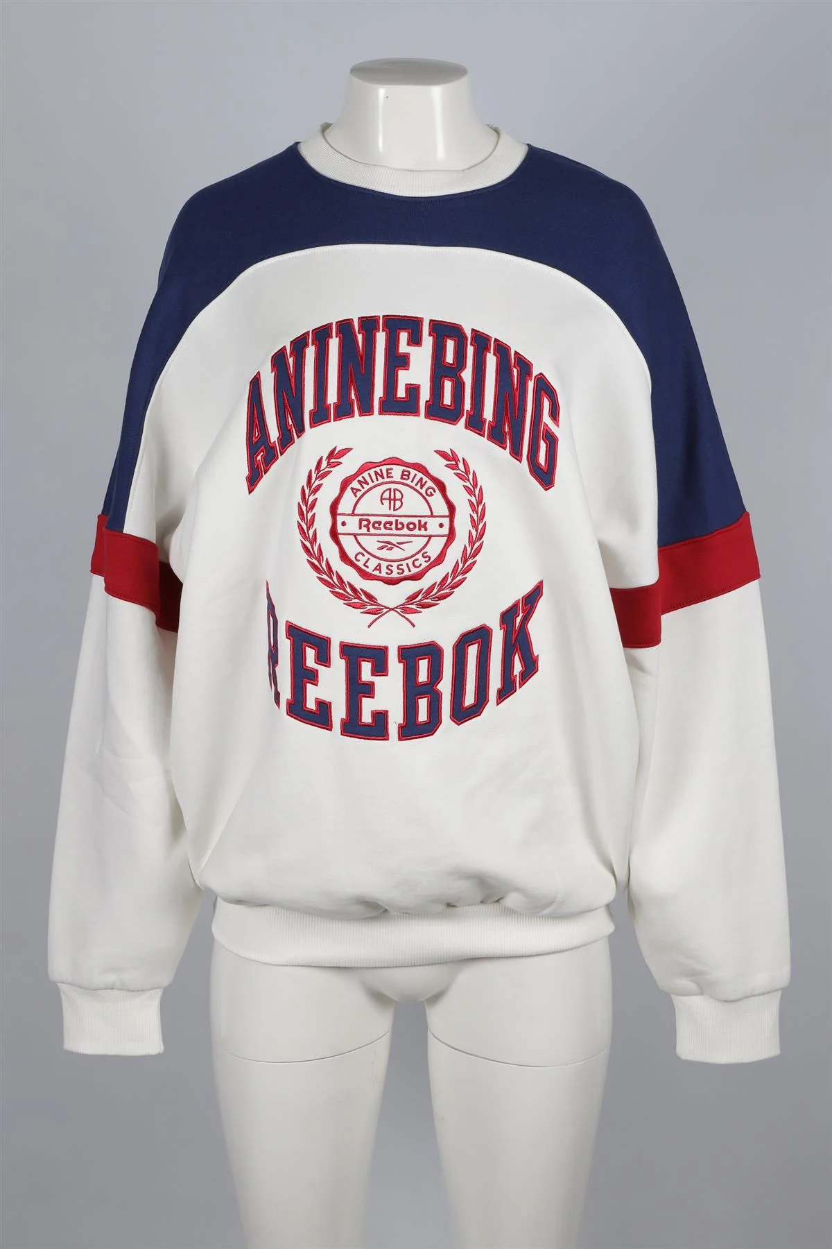 ANINE BING + REEBOK WHITE COTTON SWEATSHIRT XSMALL - Image 2