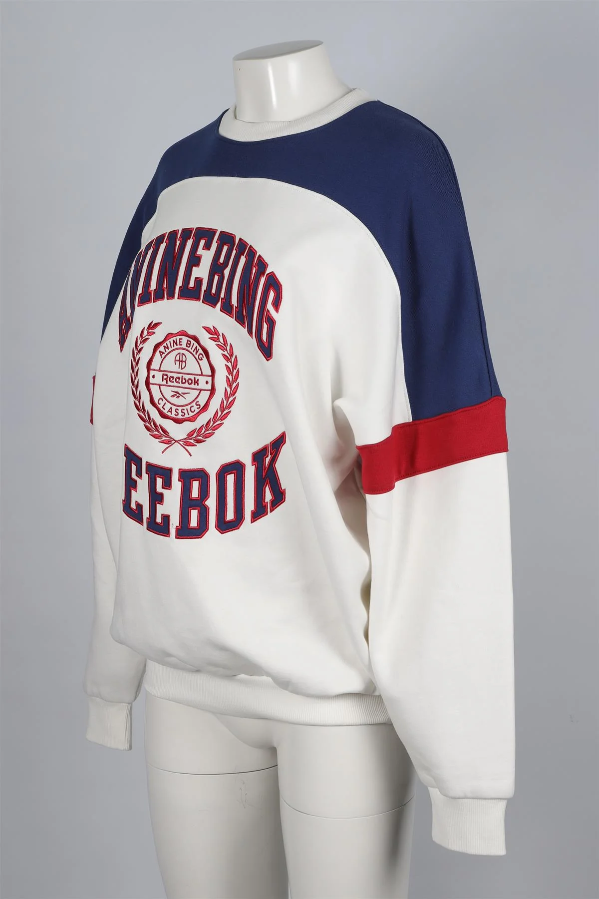 ANINE BING + REEBOK WHITE COTTON SWEATSHIRT XSMALL - Image 3