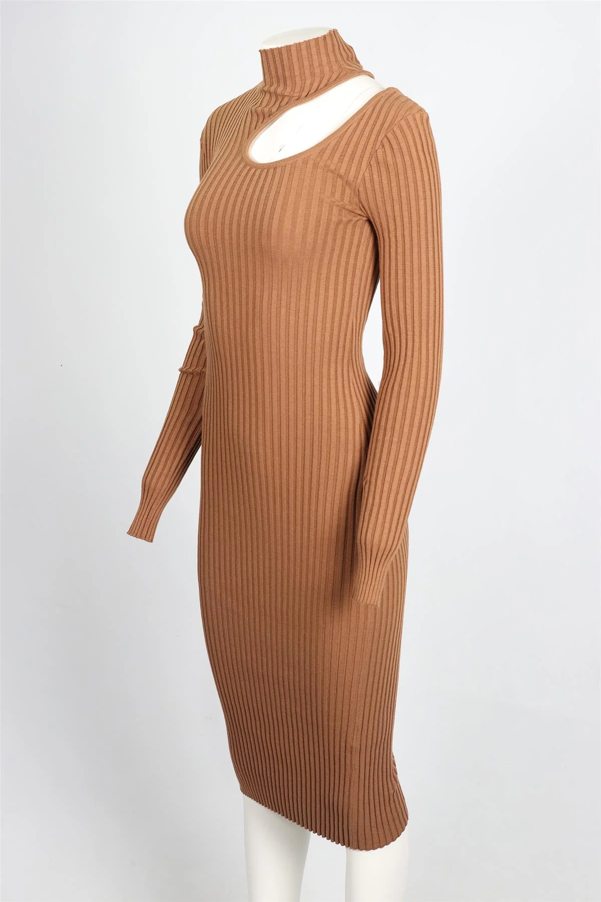ANINE BING TAN COTTON BLEND MIDI DRESS XSMALL - Image 3
