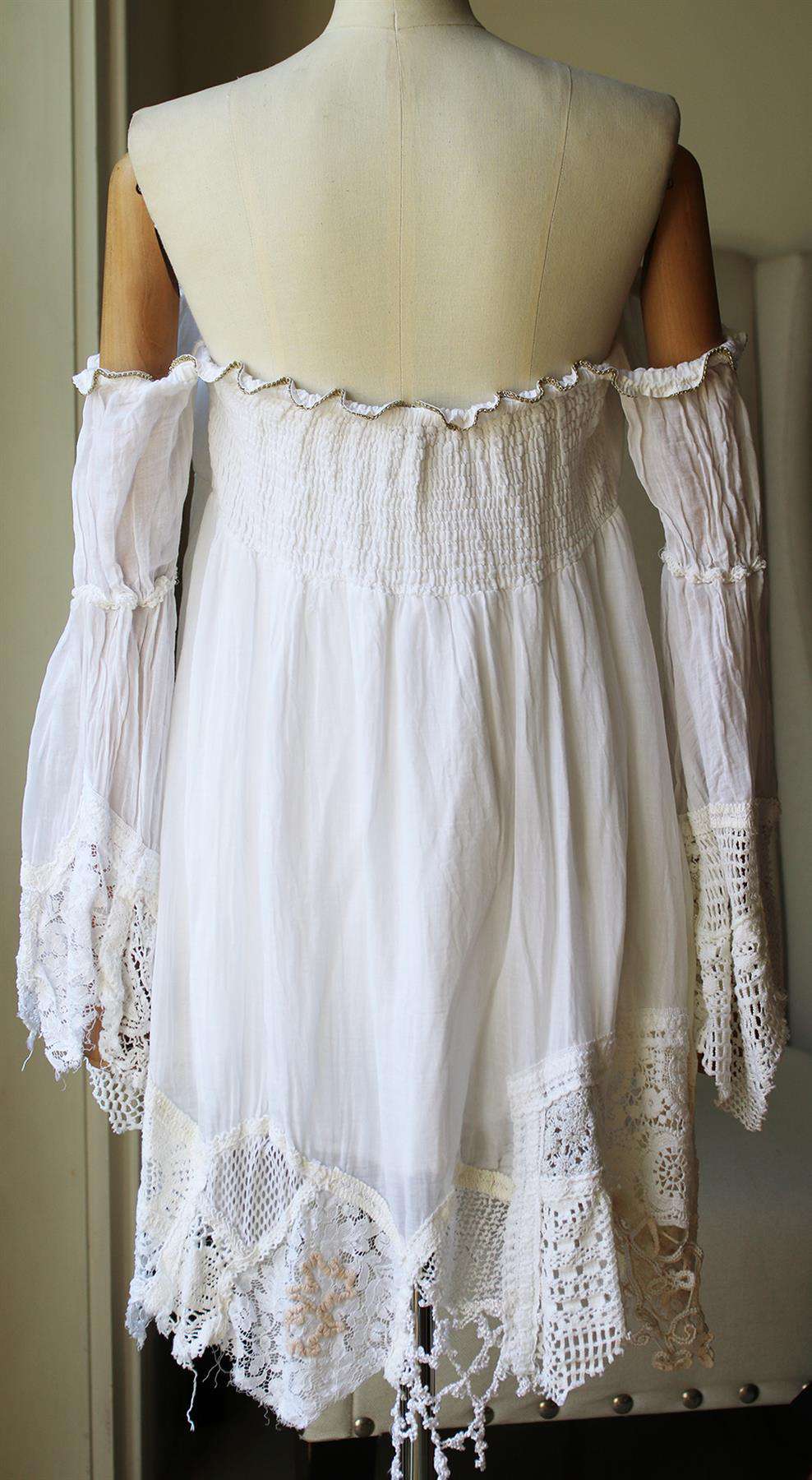 ANJUNA CANDIDA OFF THE SHOULDER COTTON GAUZE DRESS LARGE - Image 4