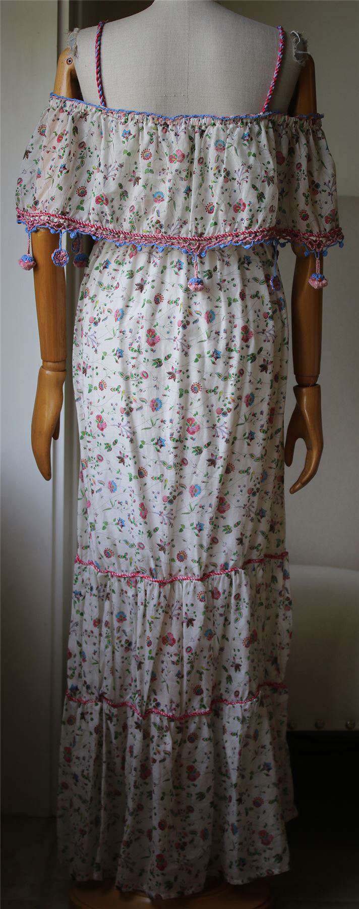ANJUNA VIOLANTE PRINTED CROCHET-TRIMMED COTTON MAXI DRESS MEDIUM - Image 5
