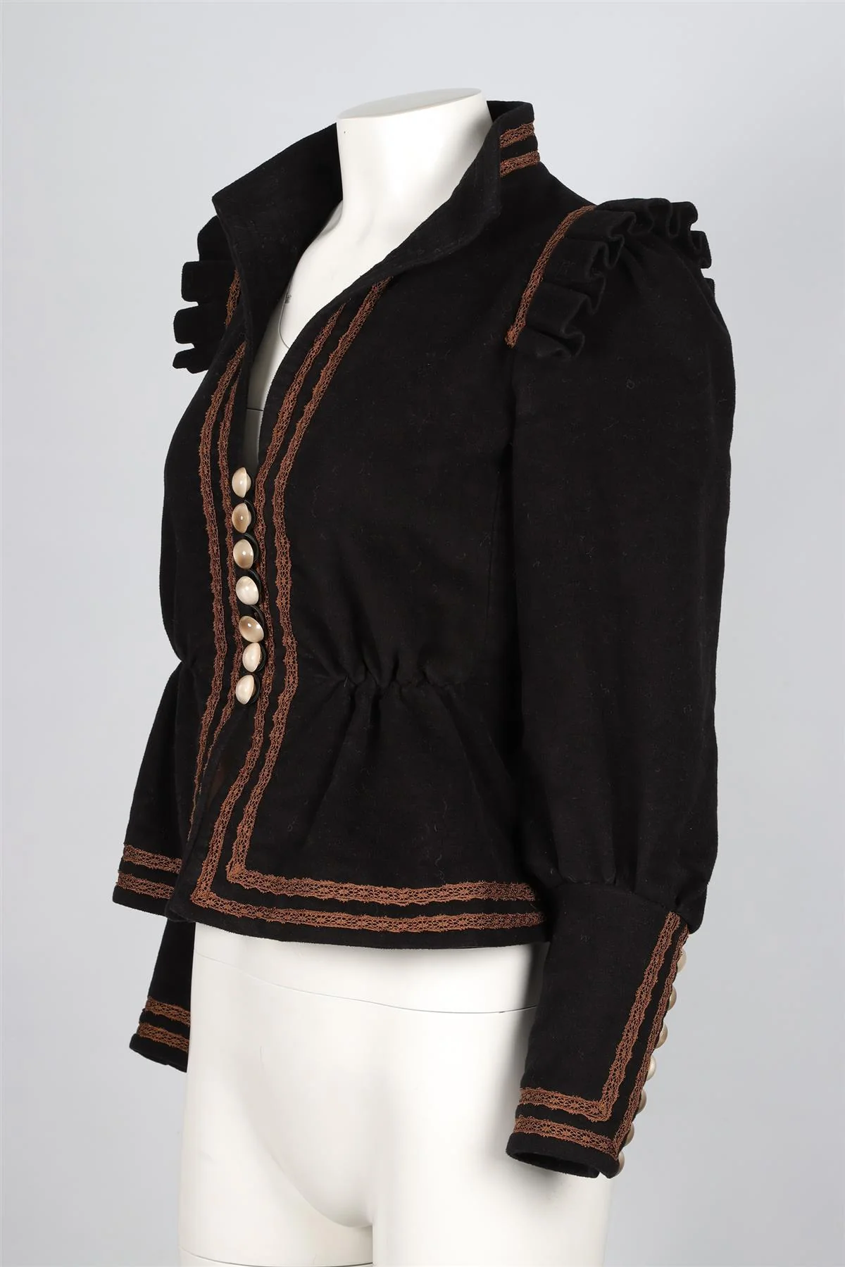 ANNA MASON BLACK FELT JACKET SMALL - Image 3
