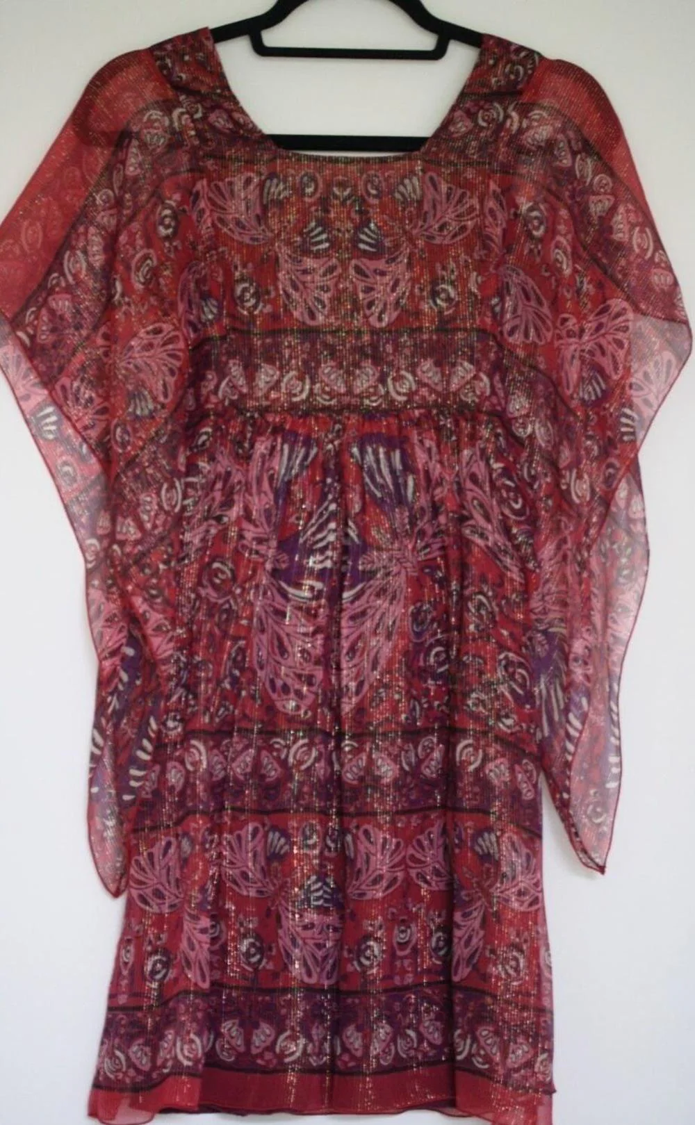 ANNA SUI LAMÉ STRIPED PRINTED SILK BLEND MINI DRESS US 4 UK 8 - Image 3