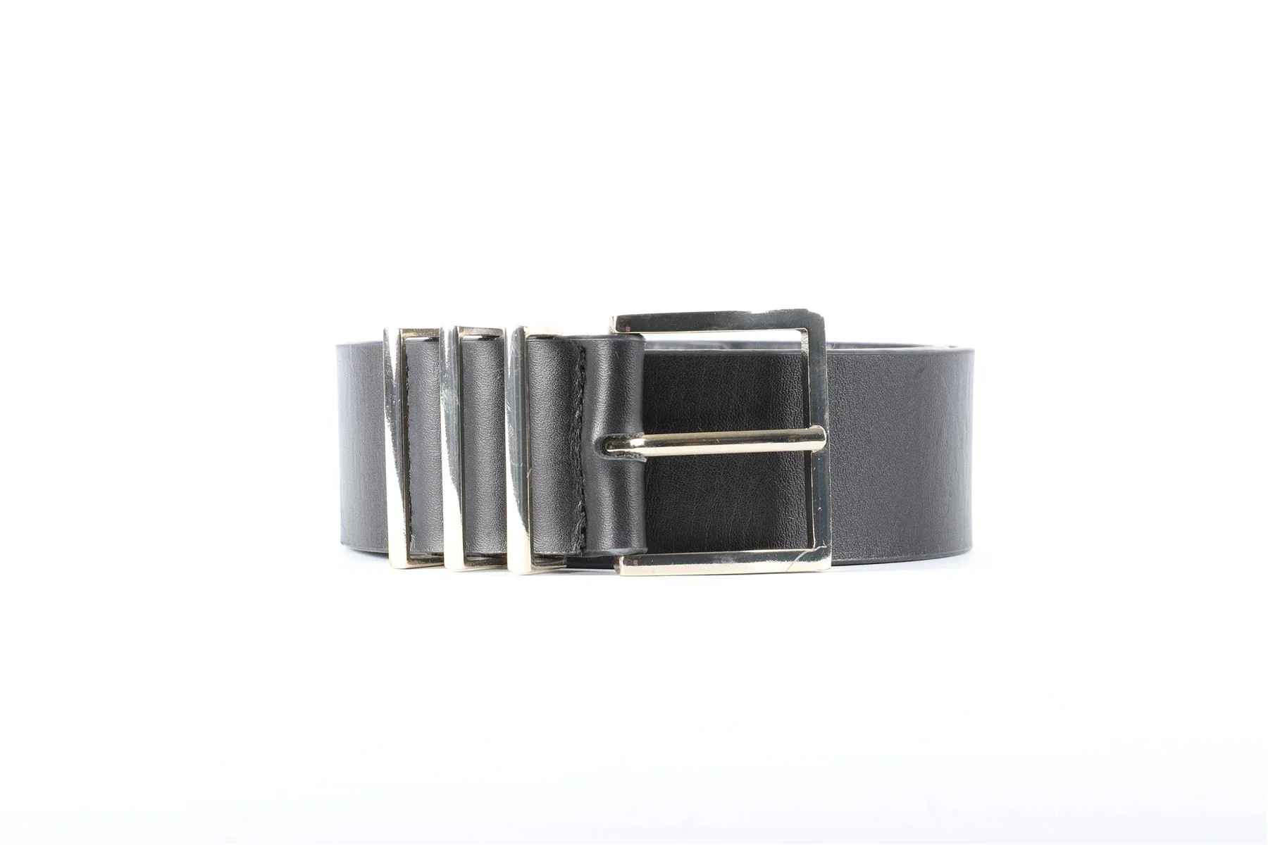 ANNIE BING BLACK LEATHER BELT MEDIUM-LARGE - Image 2