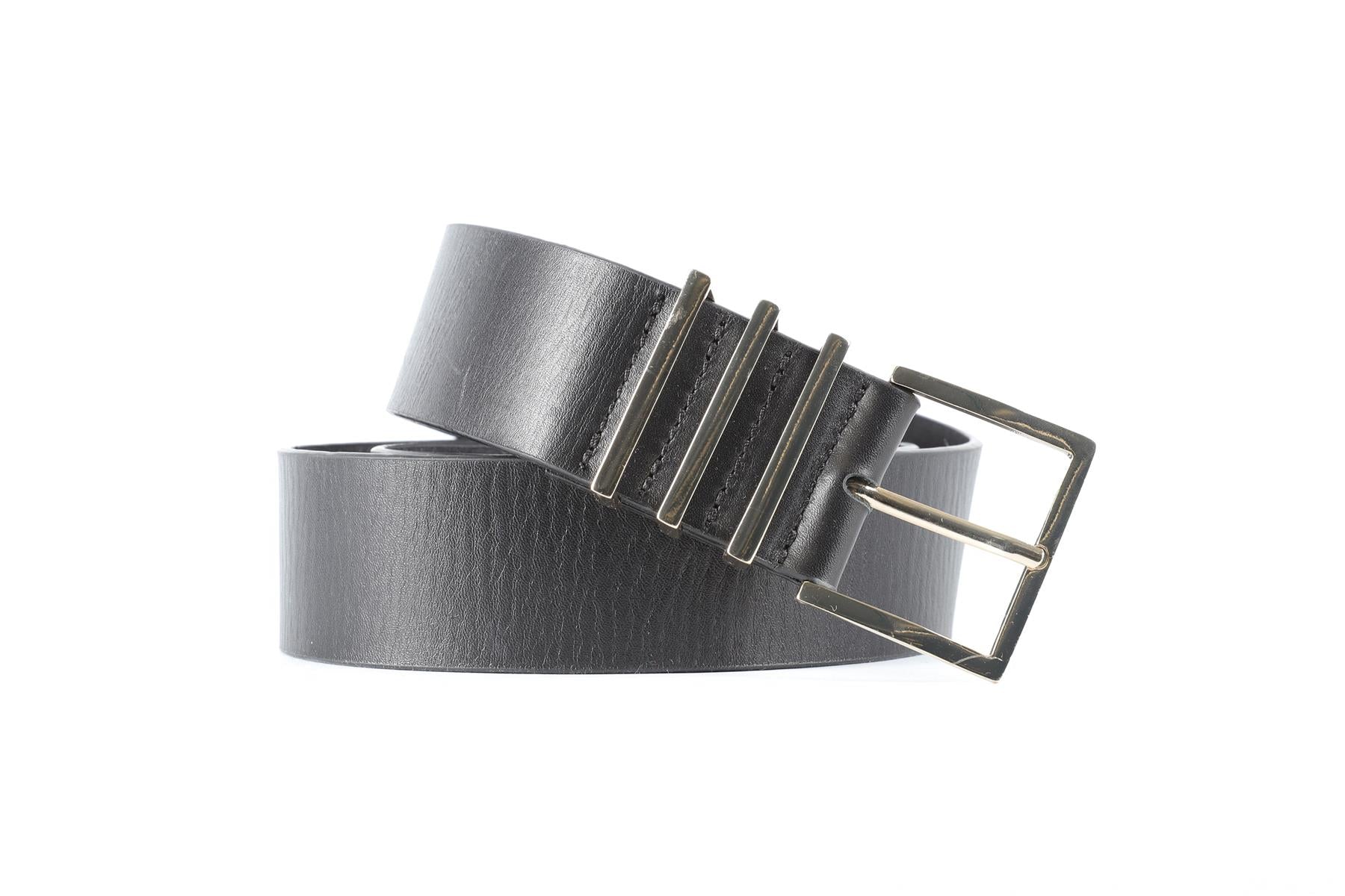 ANNIE BING BLACK LEATHER BELT MEDIUM-LARGE - Image 4