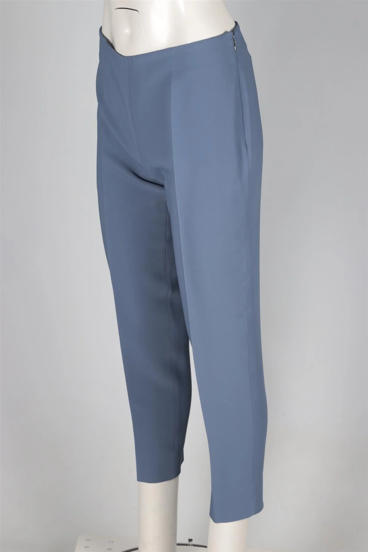 ANTONIO BERARDI BLUE CREPE STRAIGHT LEG PANTS IT 44 UK 12 - Image 3