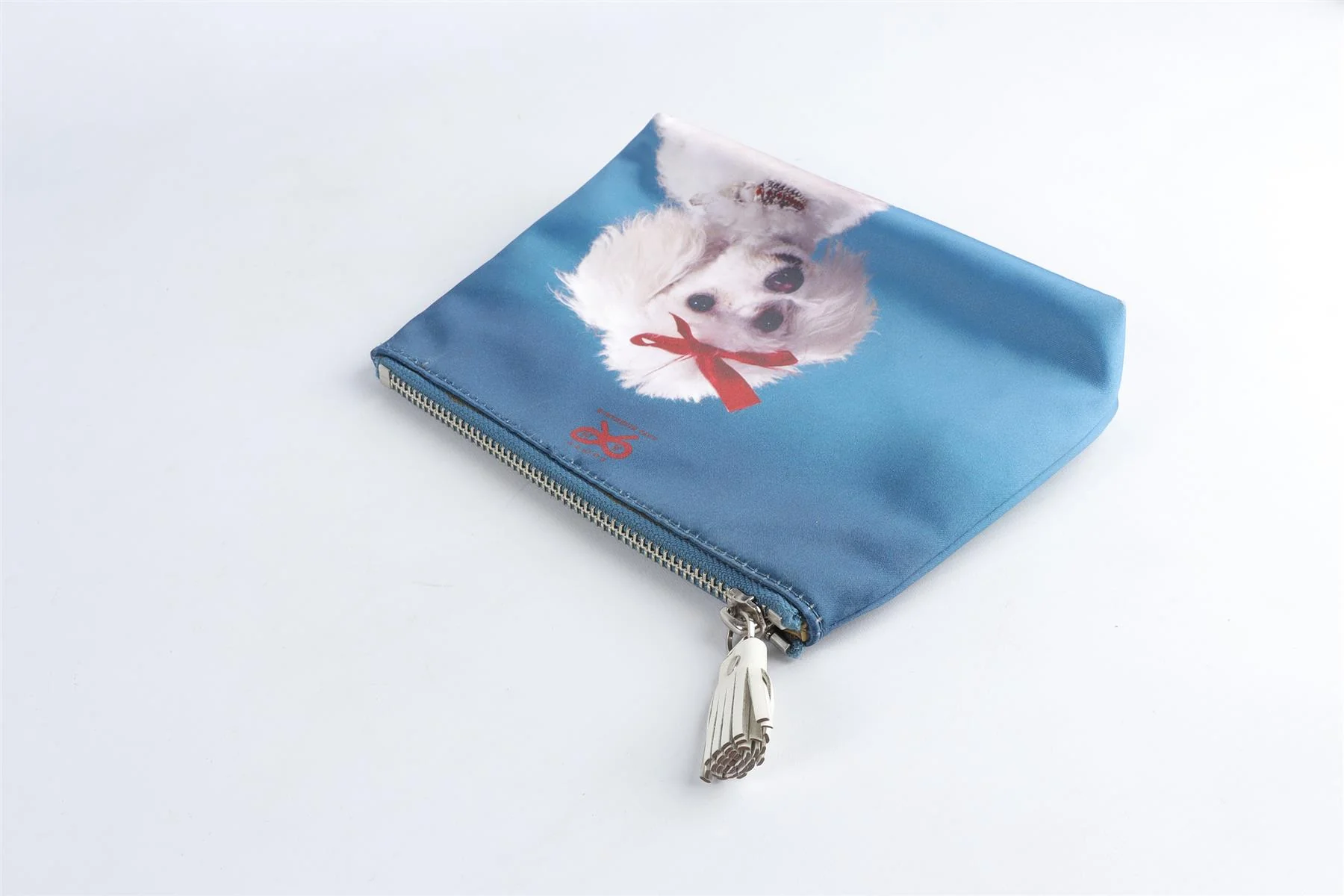 ANYA HINDMARCH BLUE SATIN POUCH - Image 3