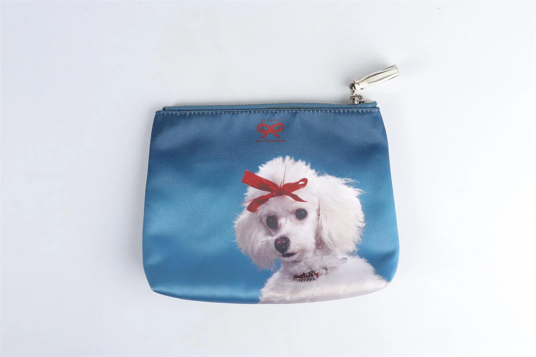 ANYA HINDMARCH BLUE SATIN POUCH - Image 4