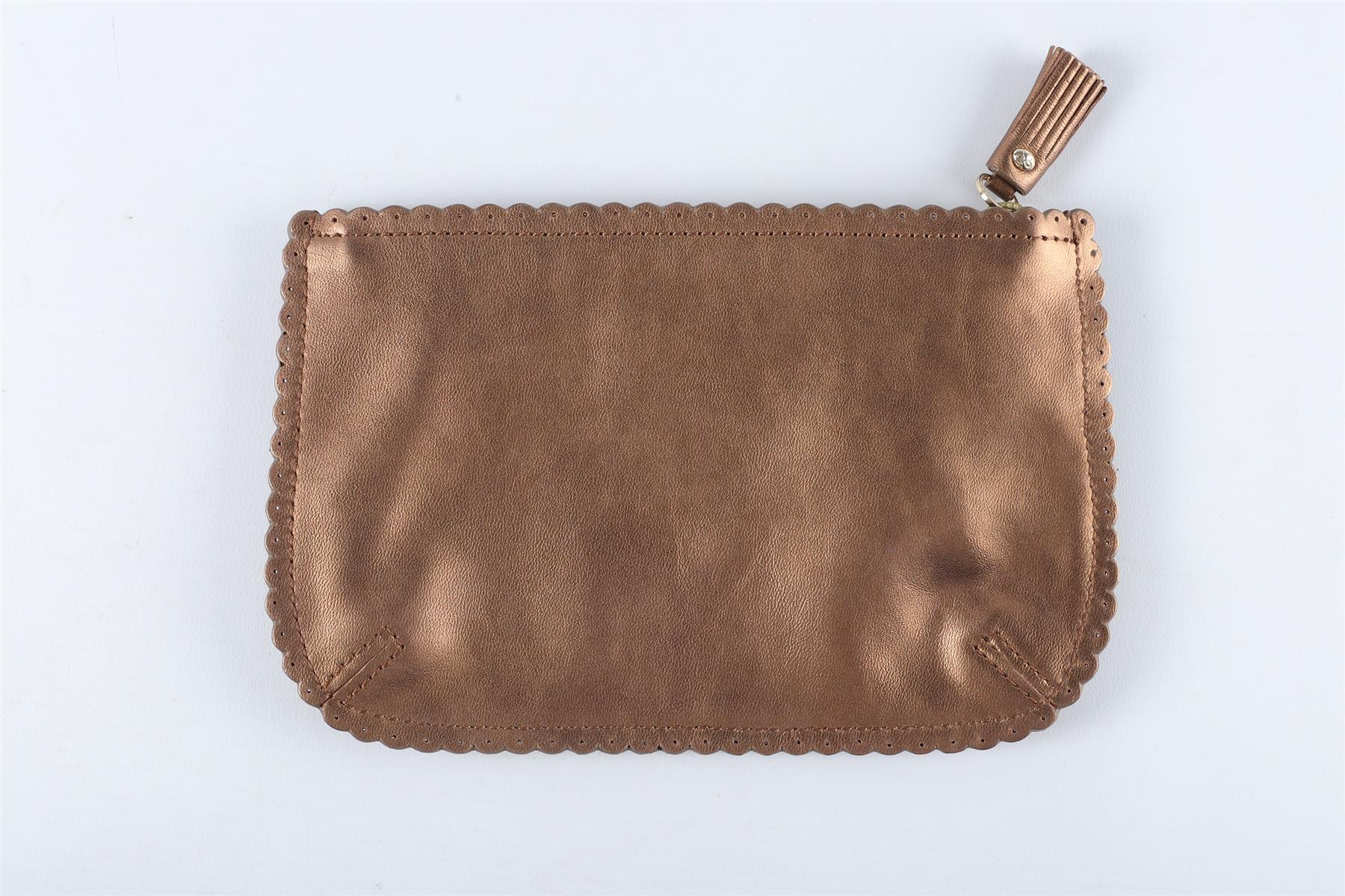 ANYA HINDMARCH BRONZE SMALL LEATHER POUCH - Image 4