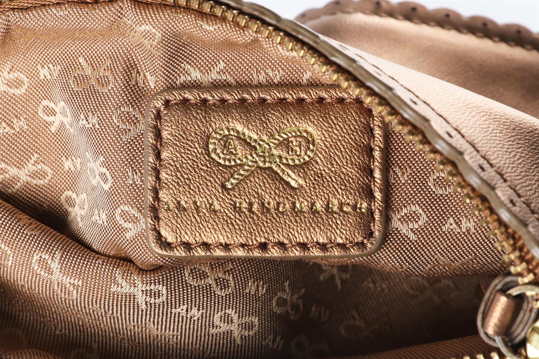 ANYA HINDMARCH BRONZE SMALL LEATHER POUCH - Image 6
