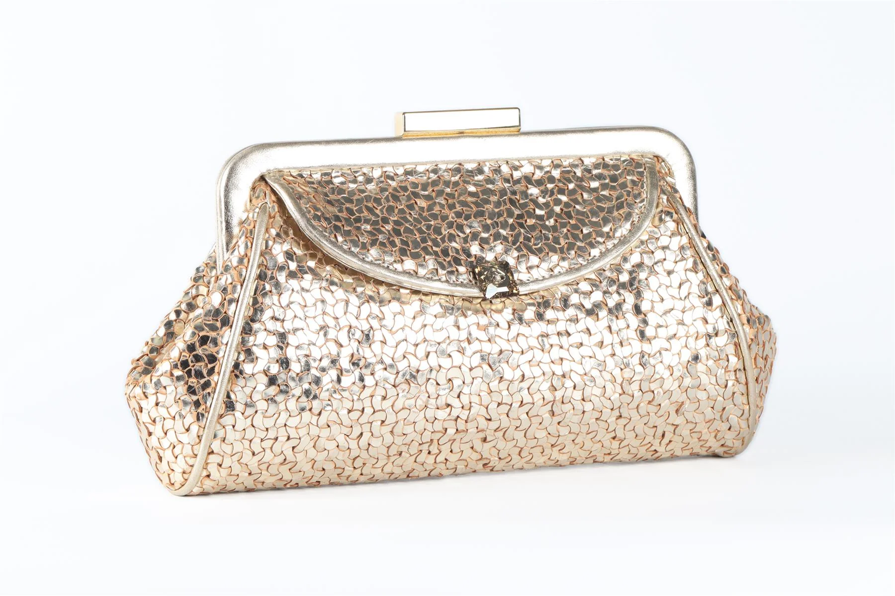 ANYA HINDMARCH GOLD LEATHER CLUTCH - Image 3