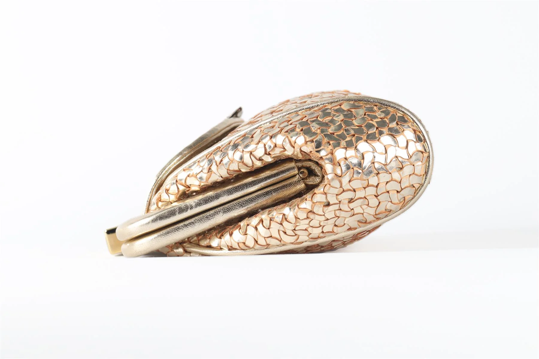 ANYA HINDMARCH GOLD LEATHER CLUTCH - Image 4