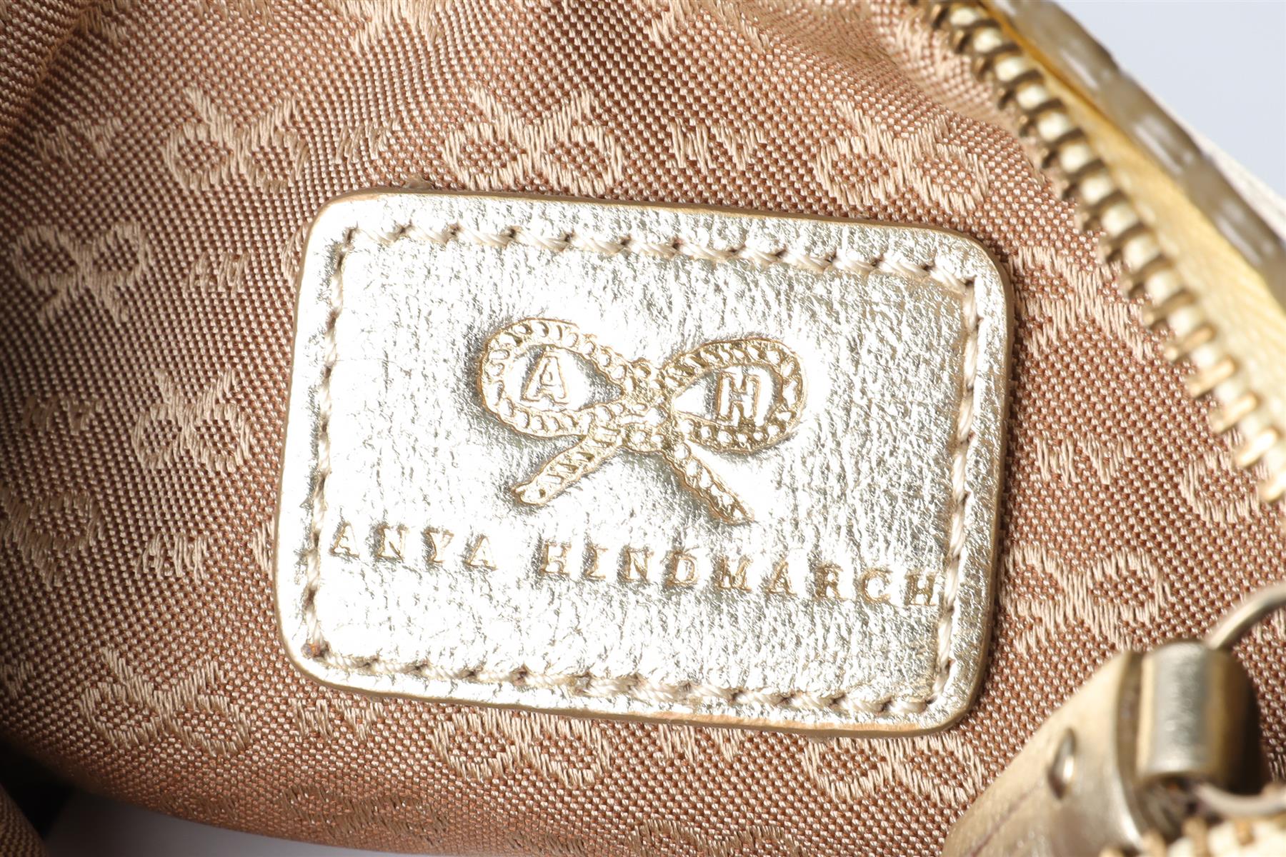 ANYA HINDMARCH GOLD SMALL LEATHER POUCH - Image 6