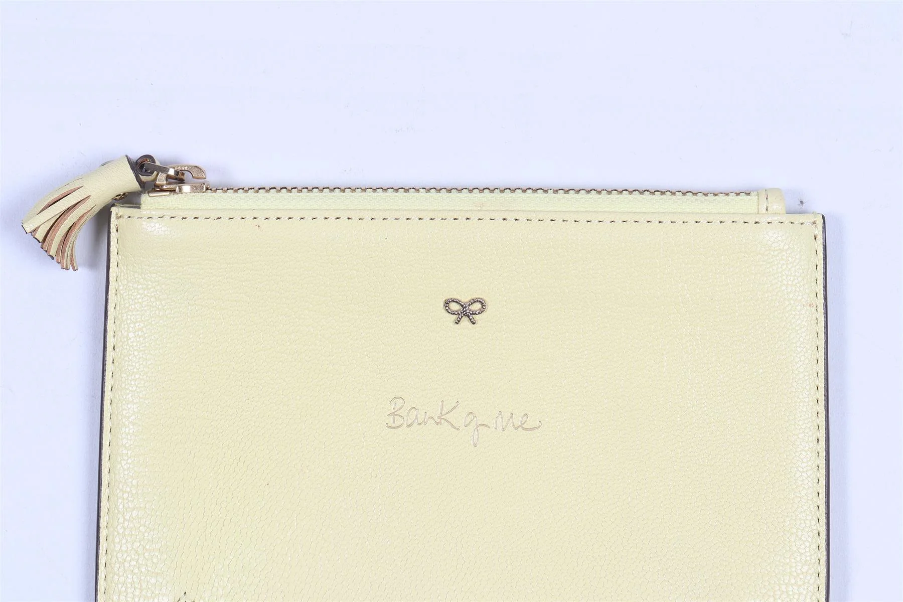 ANYA HINDMARCH YELLOW BANK OF ME LEATHER PURSE - Image 3