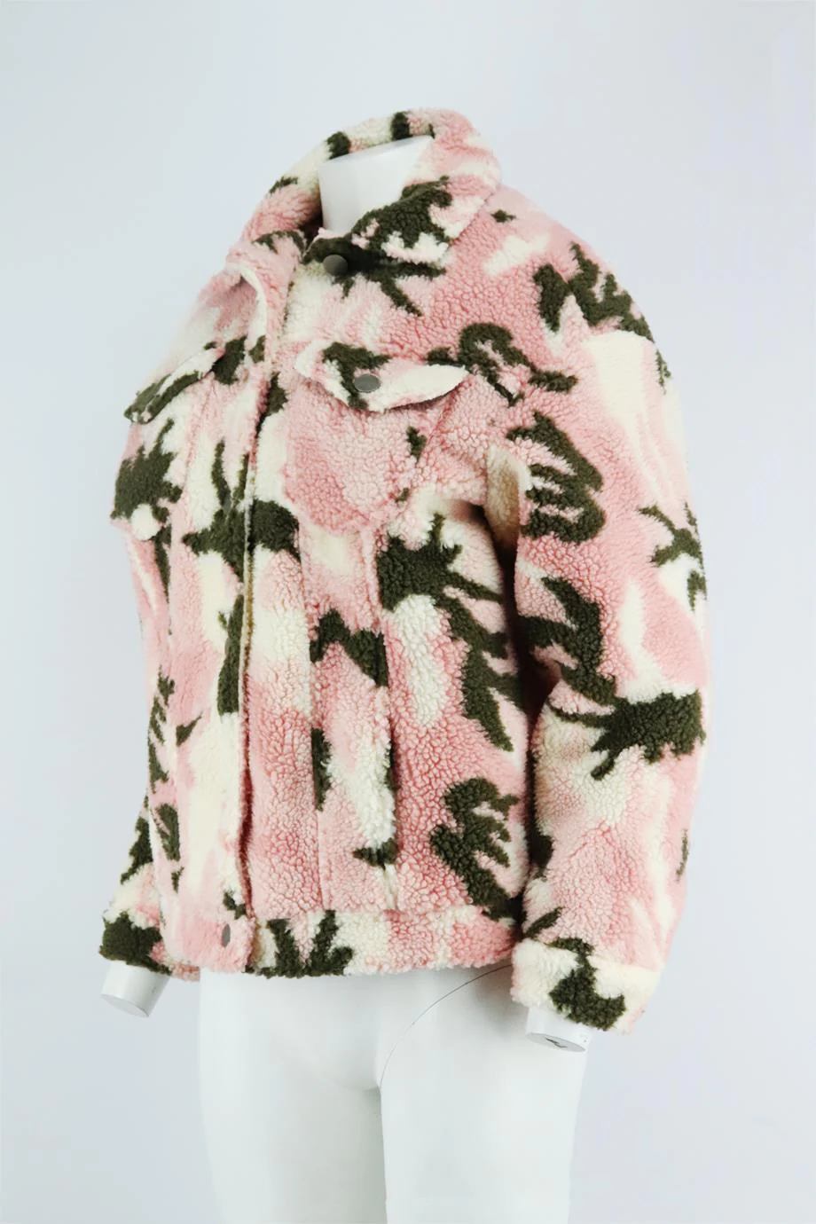 APPARIS CAMOUFLAGE PRINT FAUX SHEARLING JACKET MEDIUM - Image 3